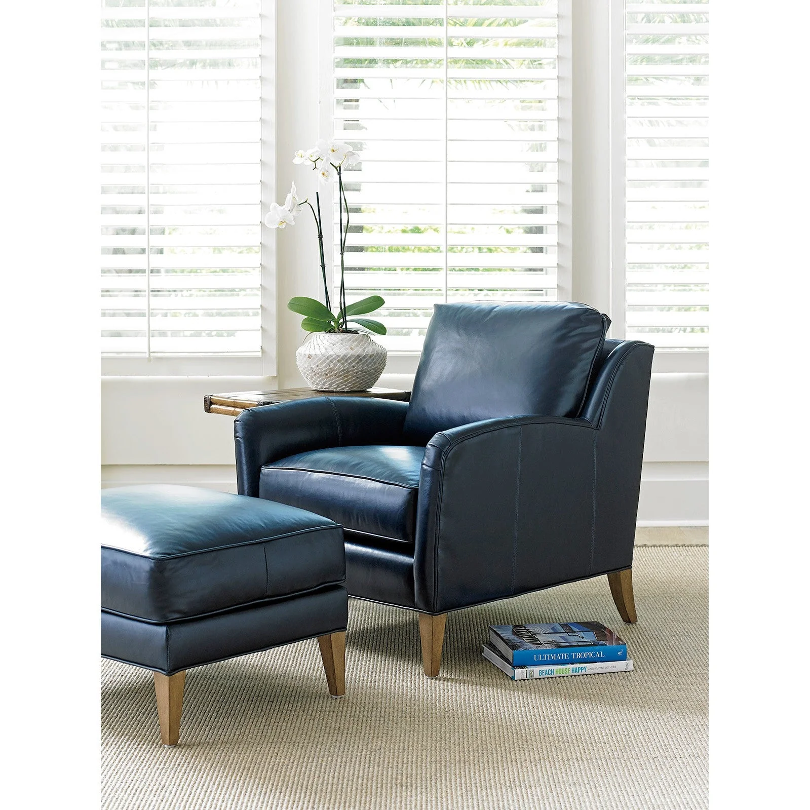 Tommy Bahama Home Twin Palms Coconut Grove Leather Chair - Image 2