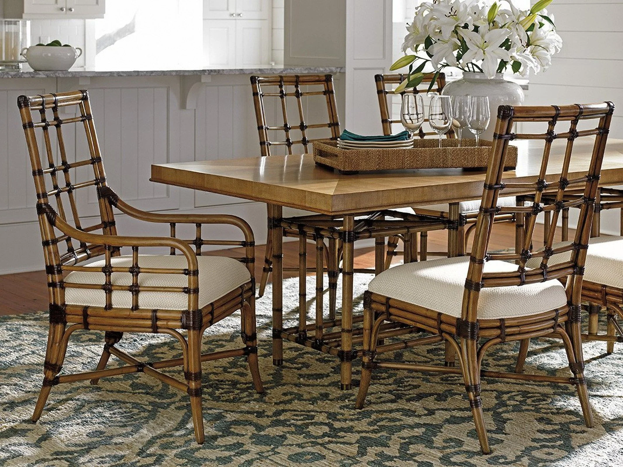 Tommy Bahama Home Twin Palms Seaview Side Chair Customizable - Image 8
