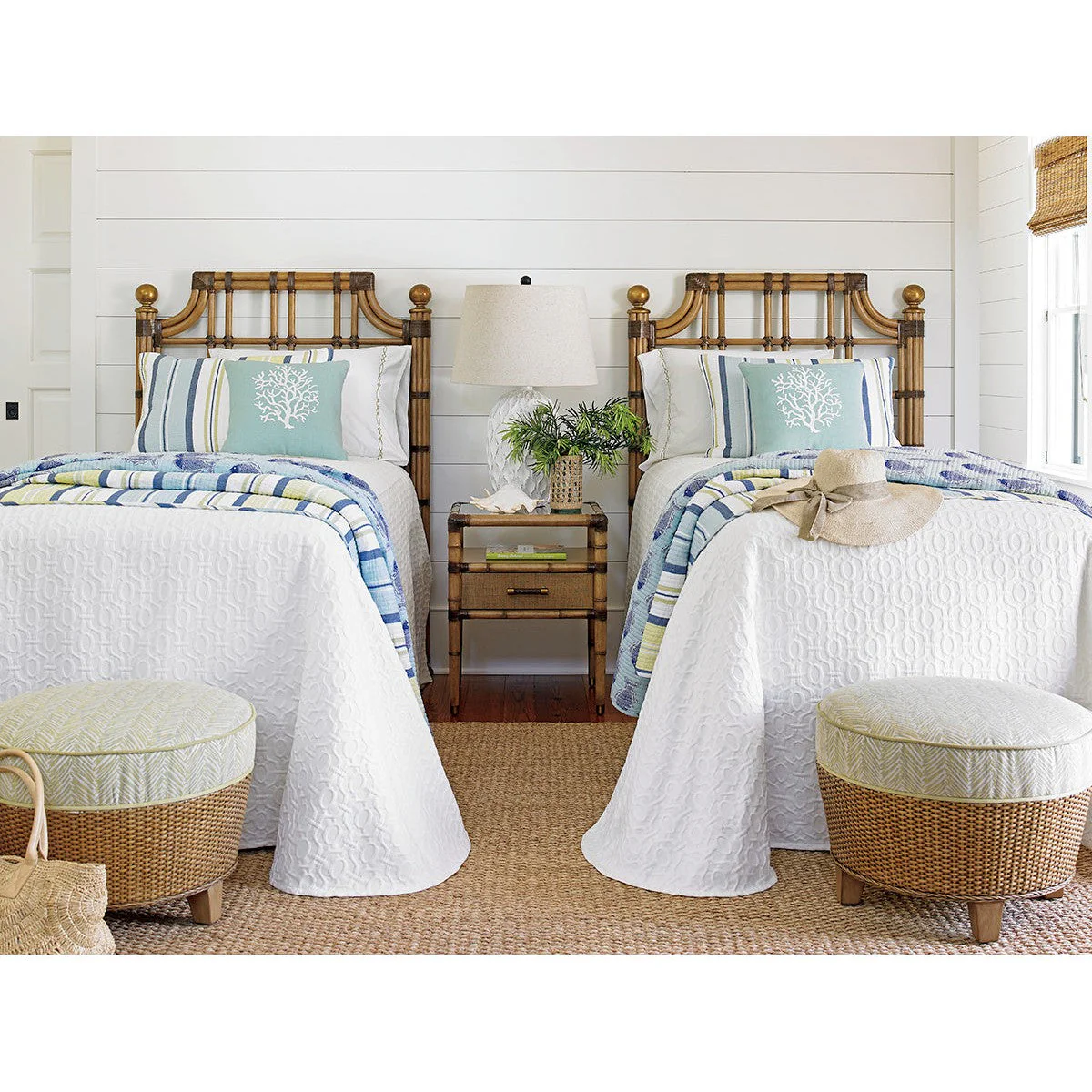 Tommy Bahama Home Twin Palms St. Kitts Rattan Twin Headboard - Image 3