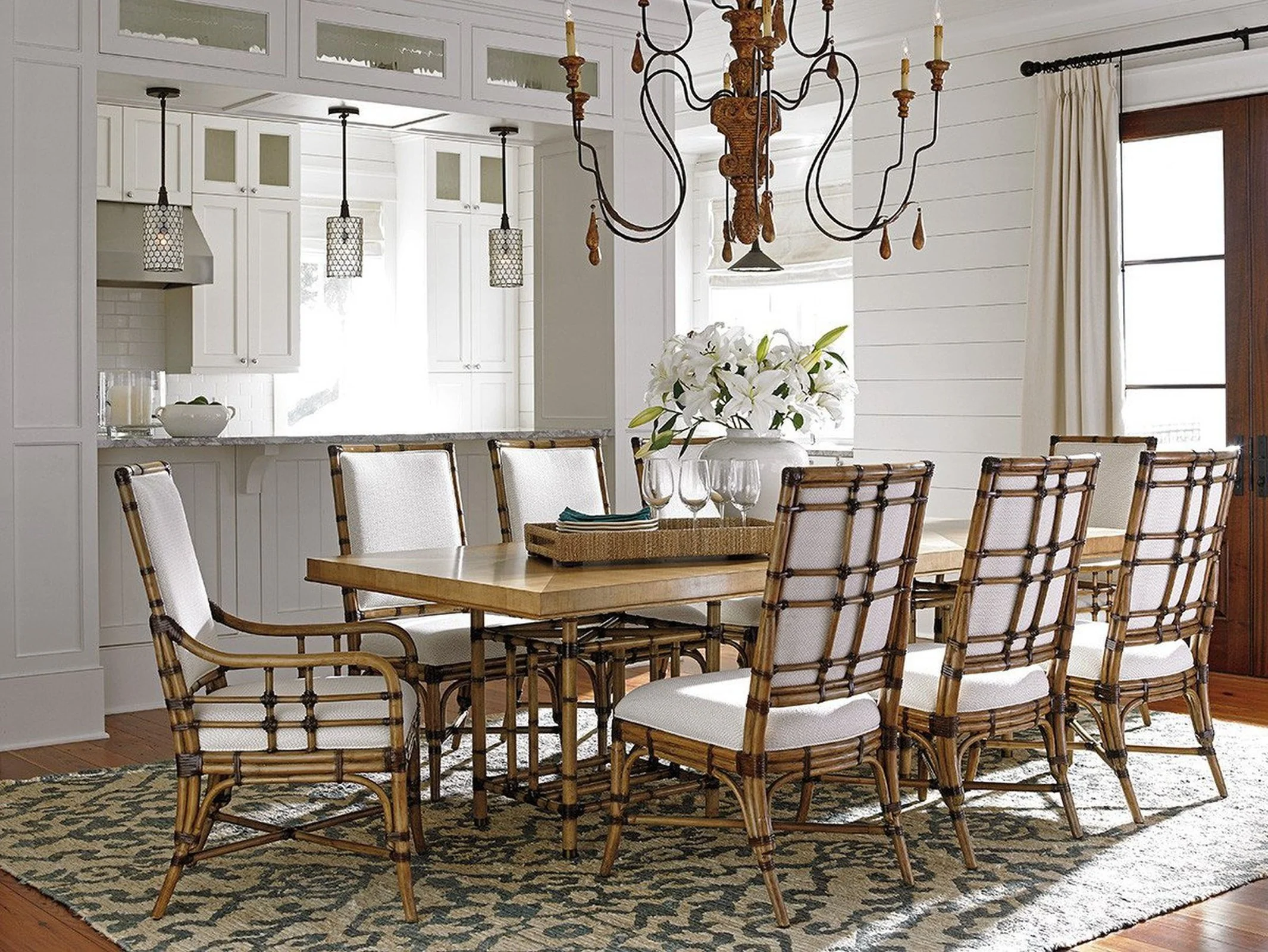 Tommy Bahama Home Twin Palms Summer Isle Upholstered Side Chair As Shown - Image 6