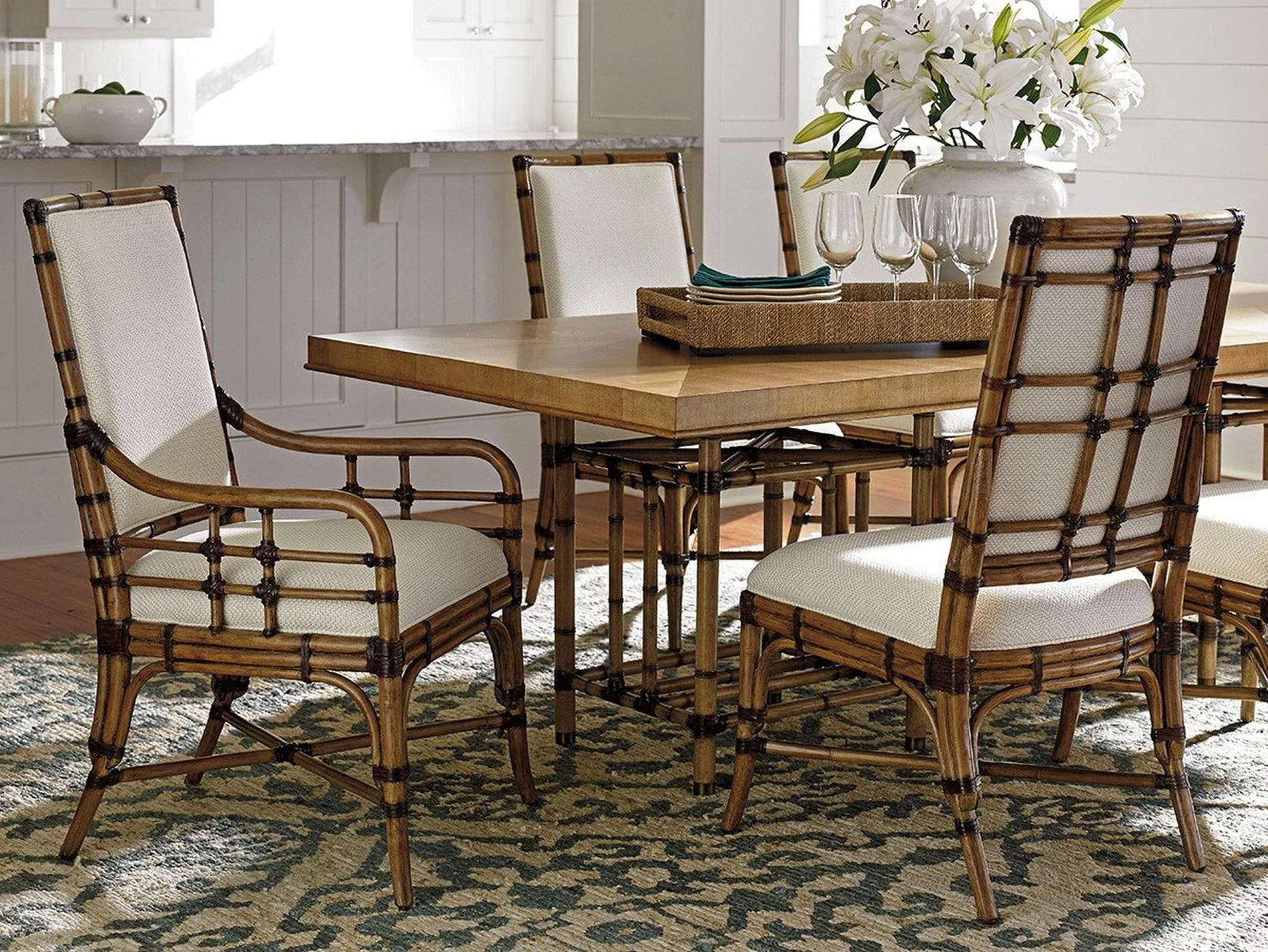 Tommy Bahama Home Twin Palms Summer Isle Upholstered Side Chair As Shown - Image 7