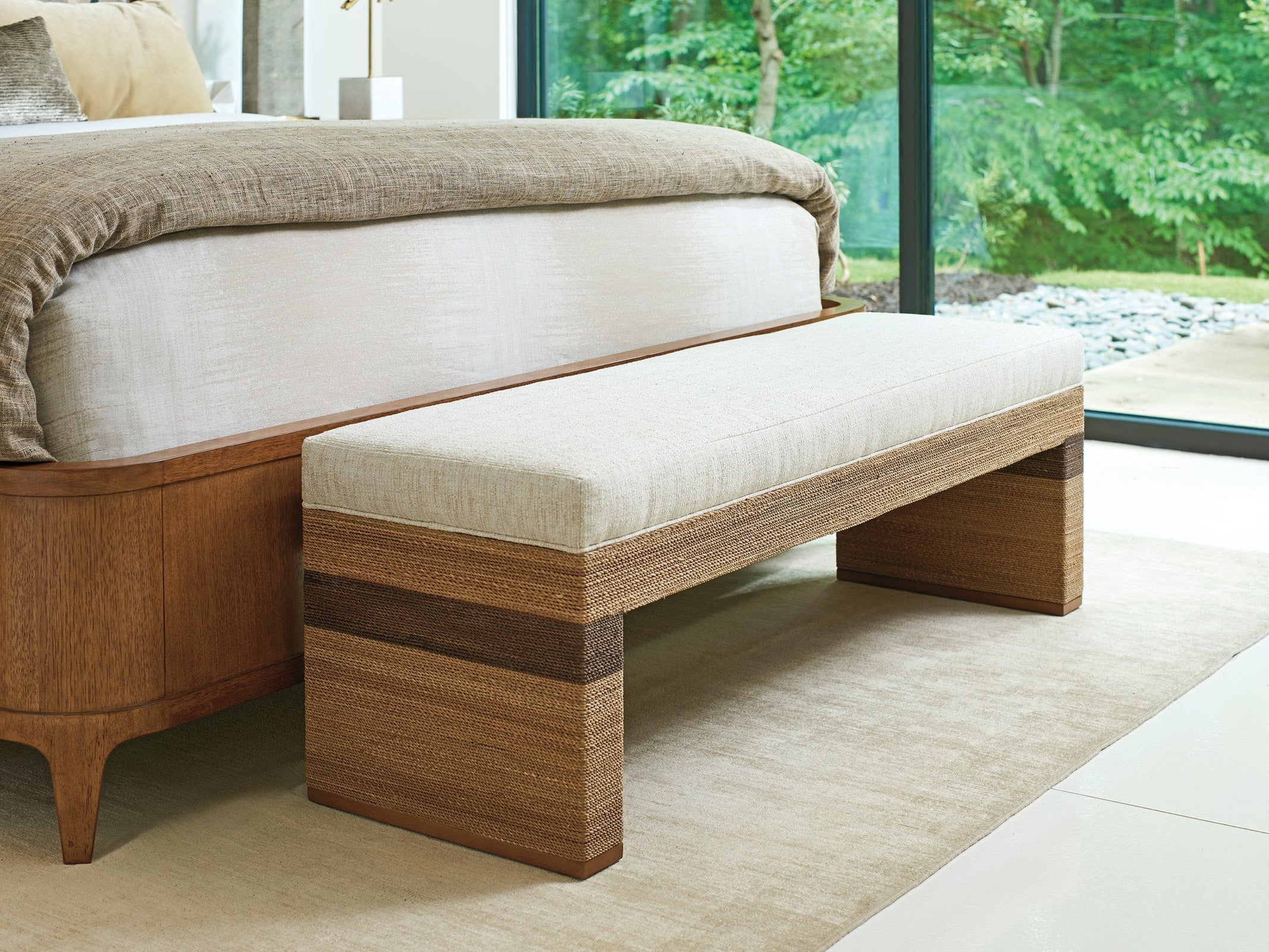 Tommy Bahama Home Upholstery Palm Desert Rosemead Bed Bench - Image 2