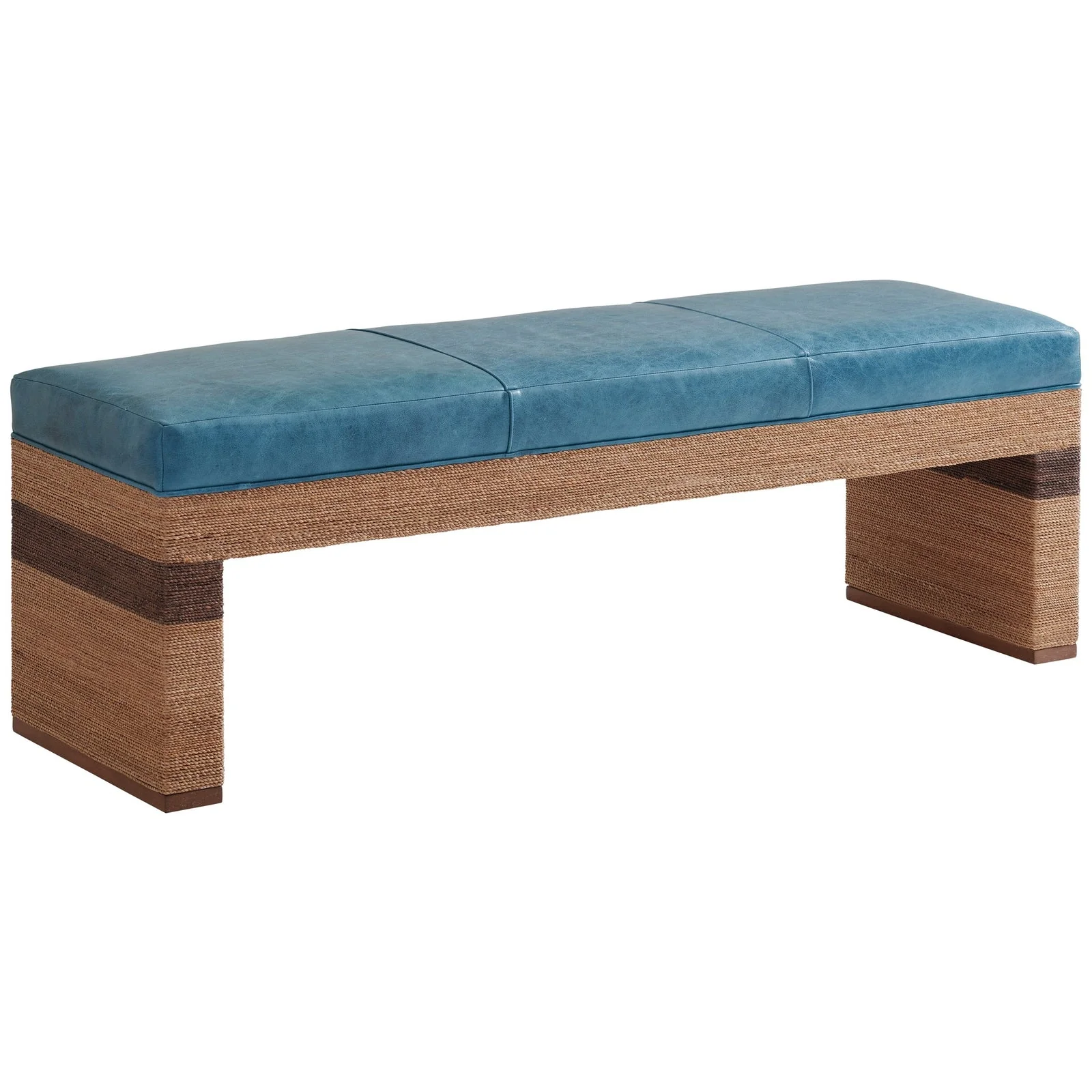 Tommy Bahama Home Upholstery Palm Desert Rosemead Leather Bed Bench - Image 3