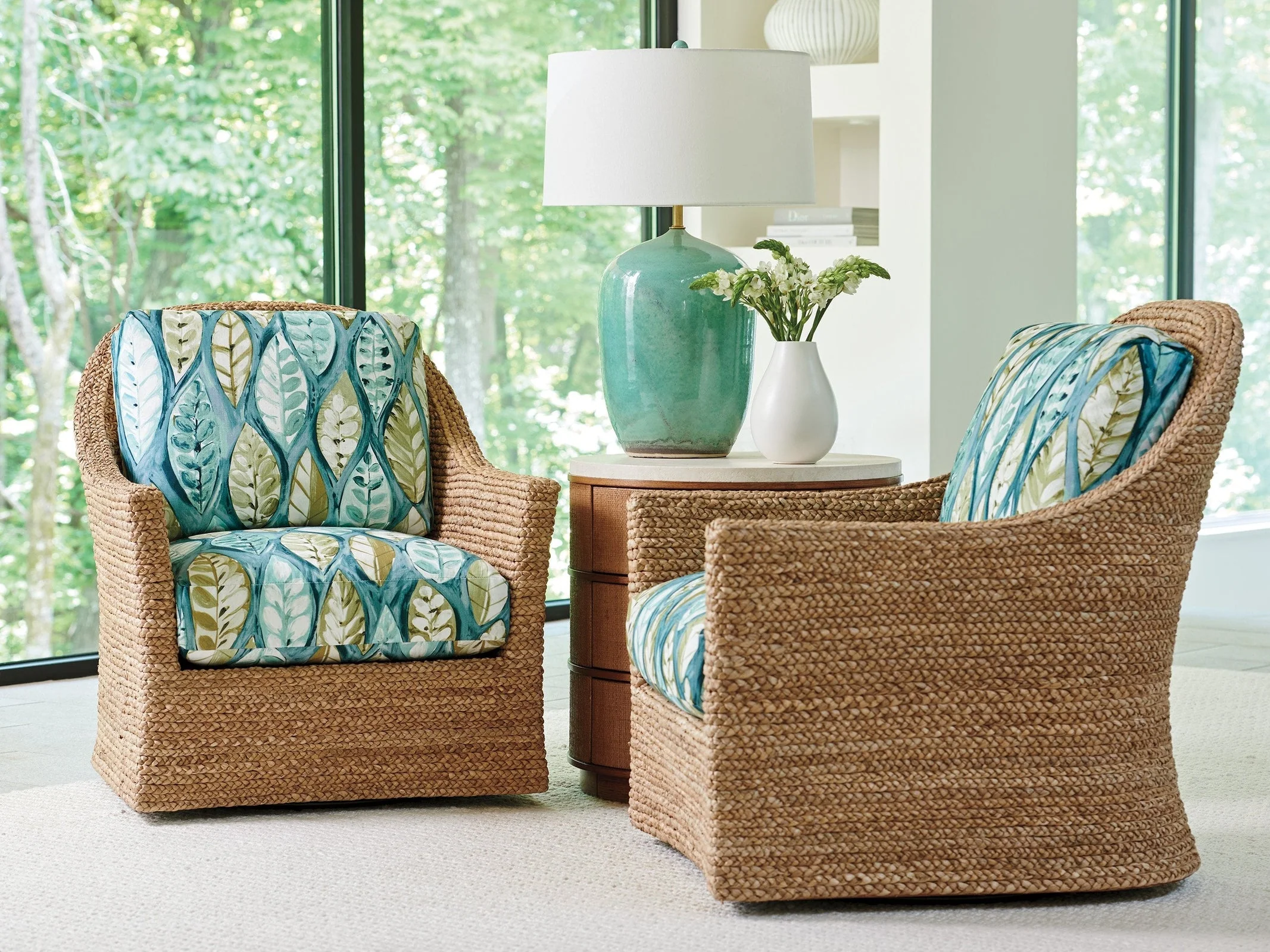 Tommy Bahama Home Upholstery Palm Desert Soren Swivel Chair - Image 2