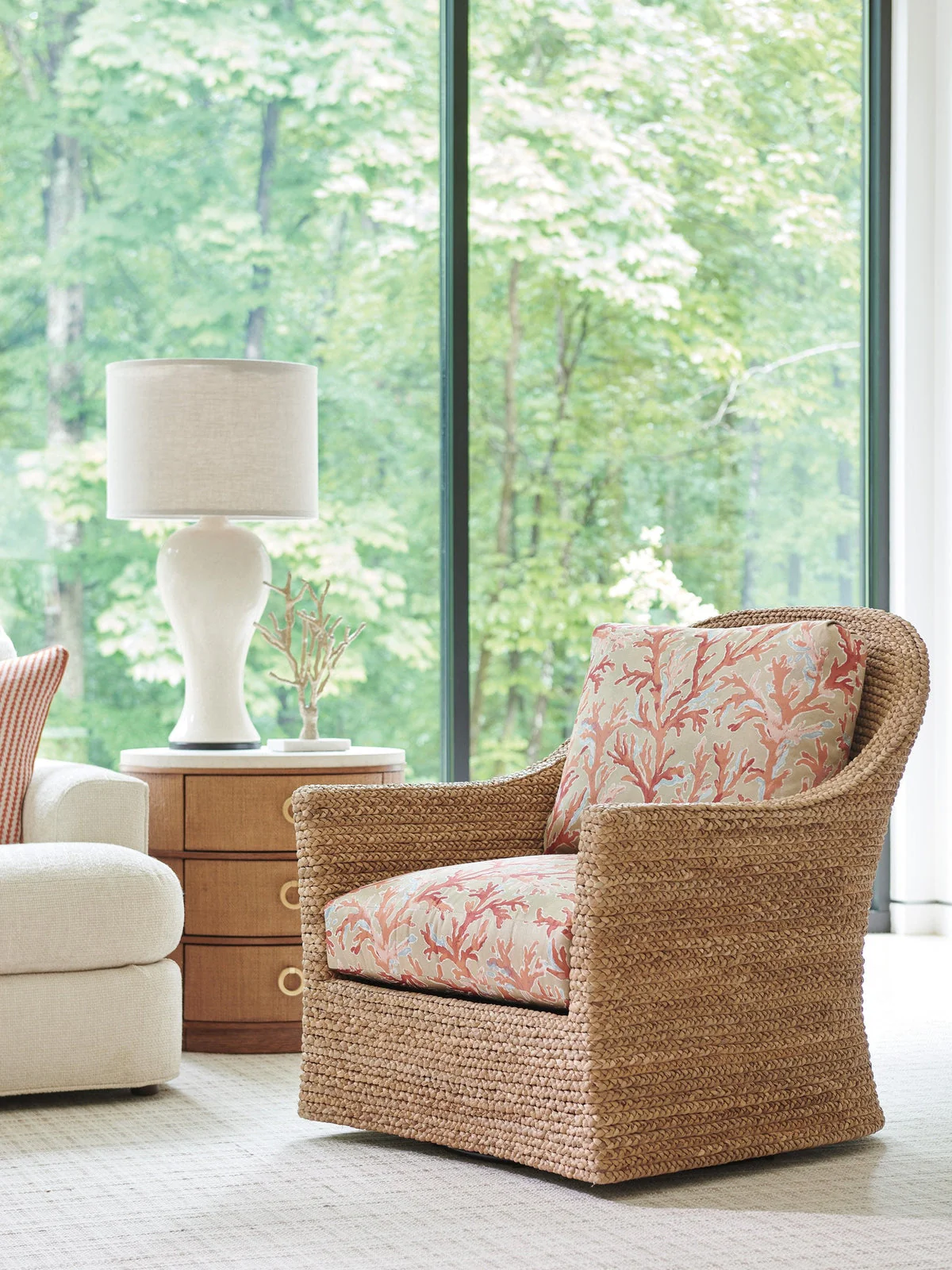 Tommy Bahama Home Upholstery Palm Desert Soren Swivel Chair - Image 6