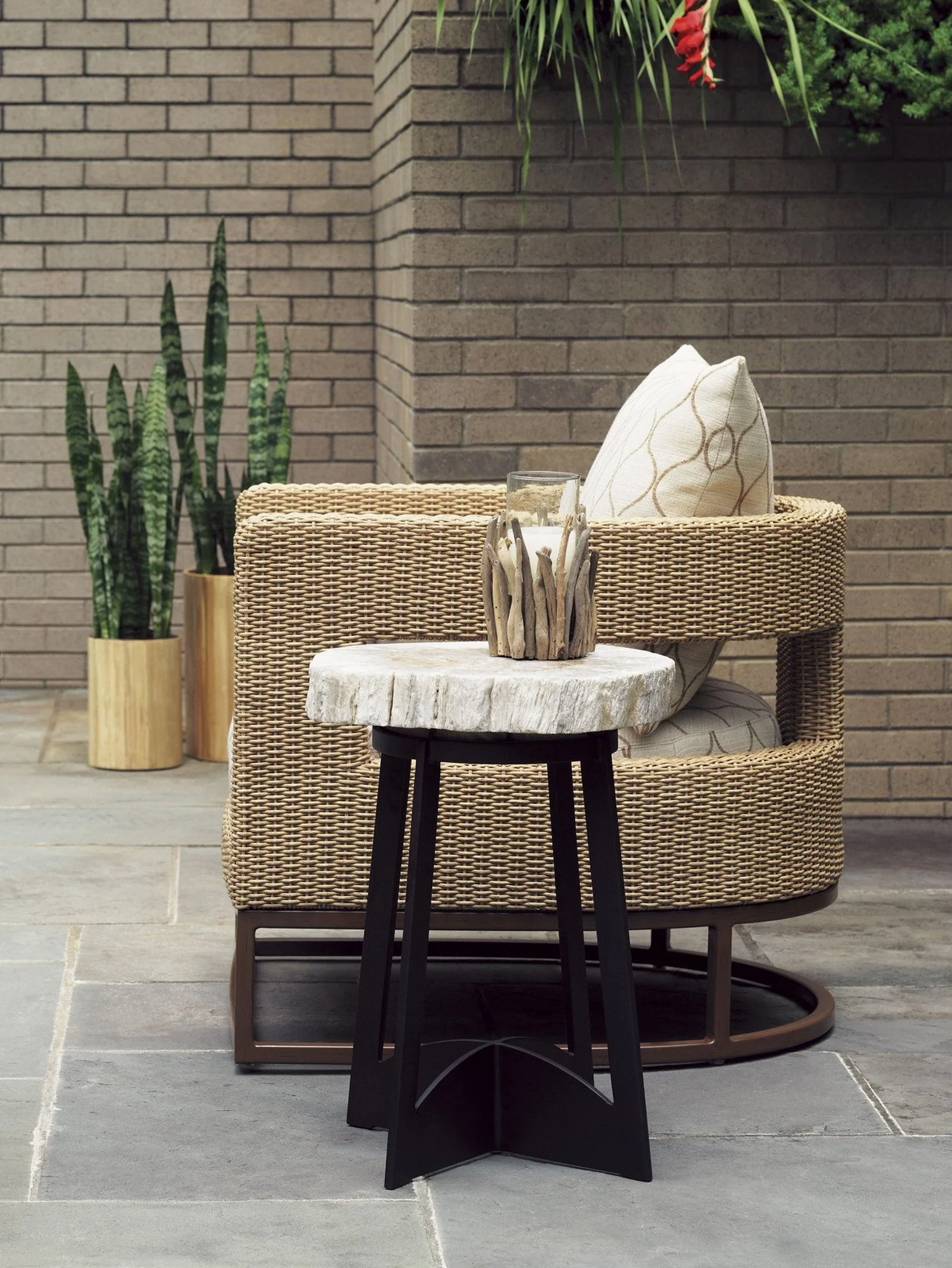 Tommy Bahama Outdoor Alfresco Living Petrified Wood Table - Image 2
