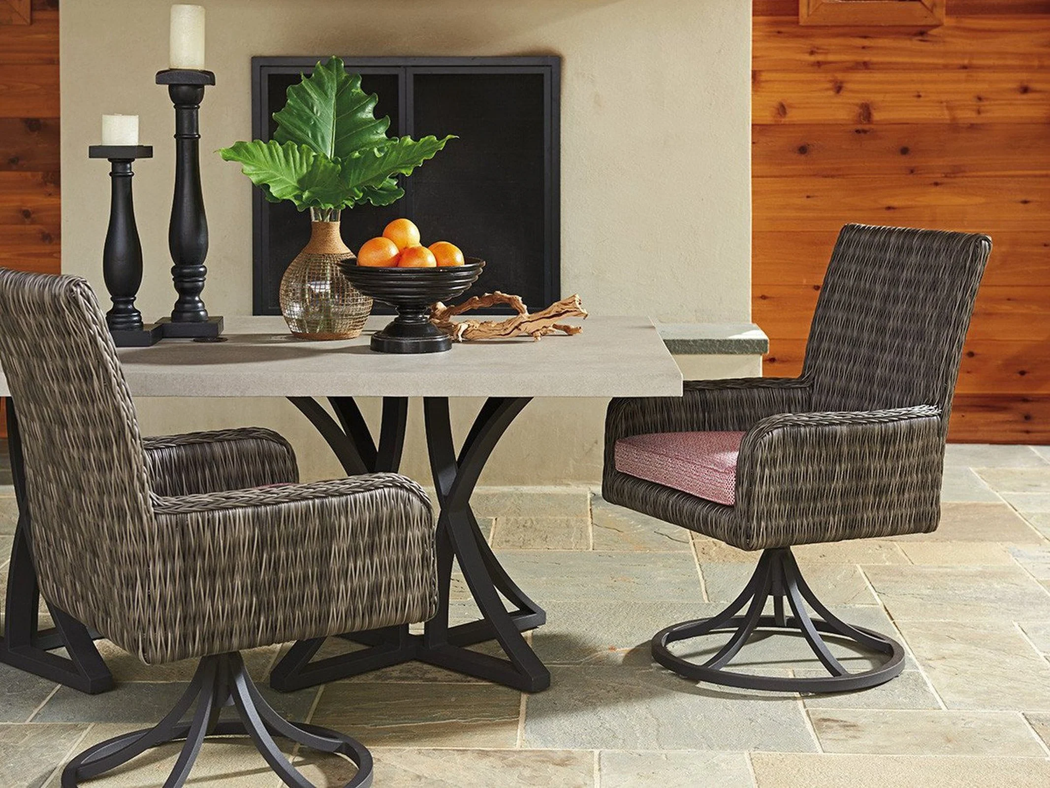 Tommy Bahama Outdoor Cypress Point Ocean Terrace Arm Dining Chair Swivel Rocker - Image 2