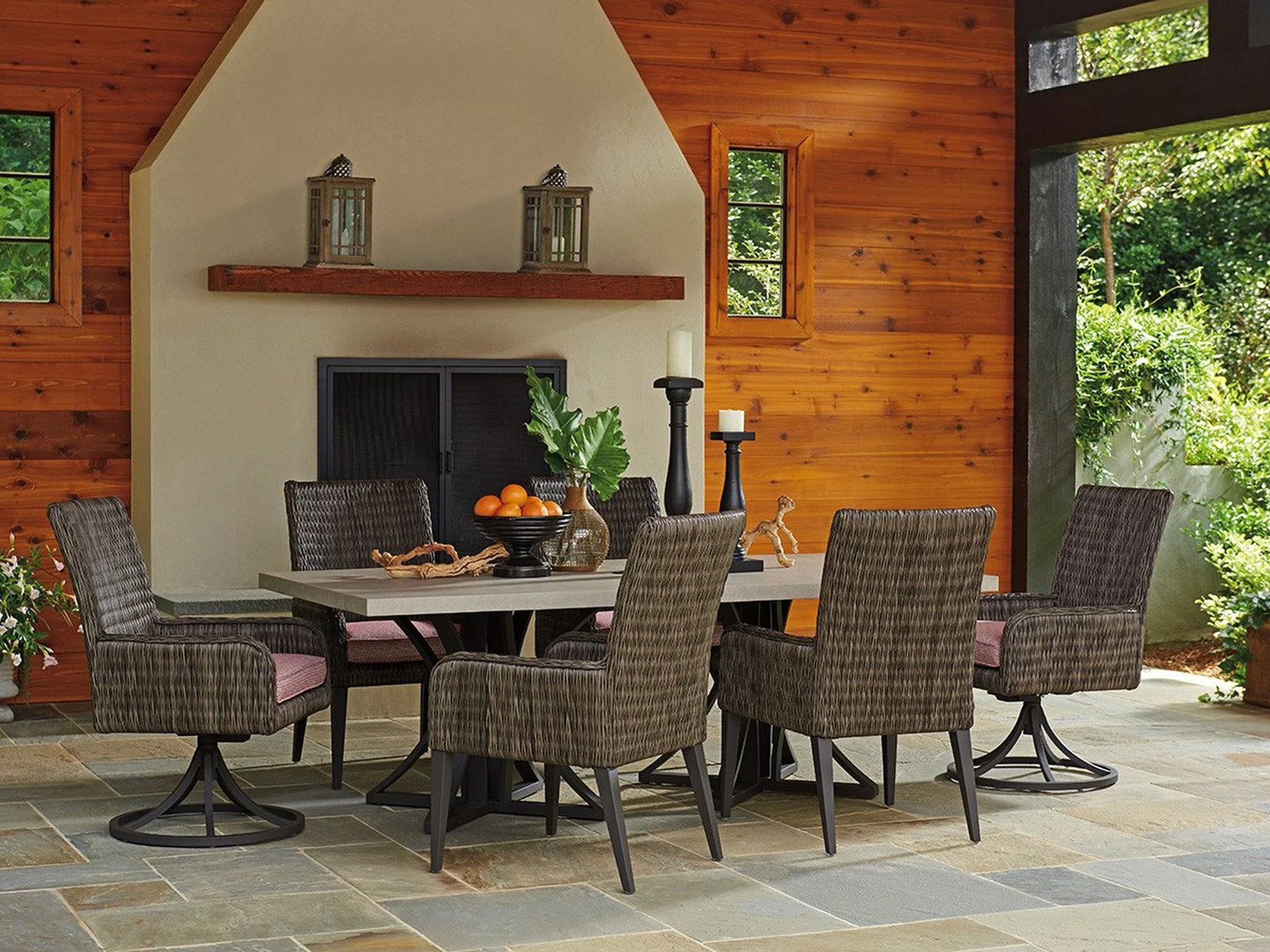 Tommy Bahama Outdoor Cypress Point Ocean Terrace Arm Dining Chair Swivel Rocker - Image 3