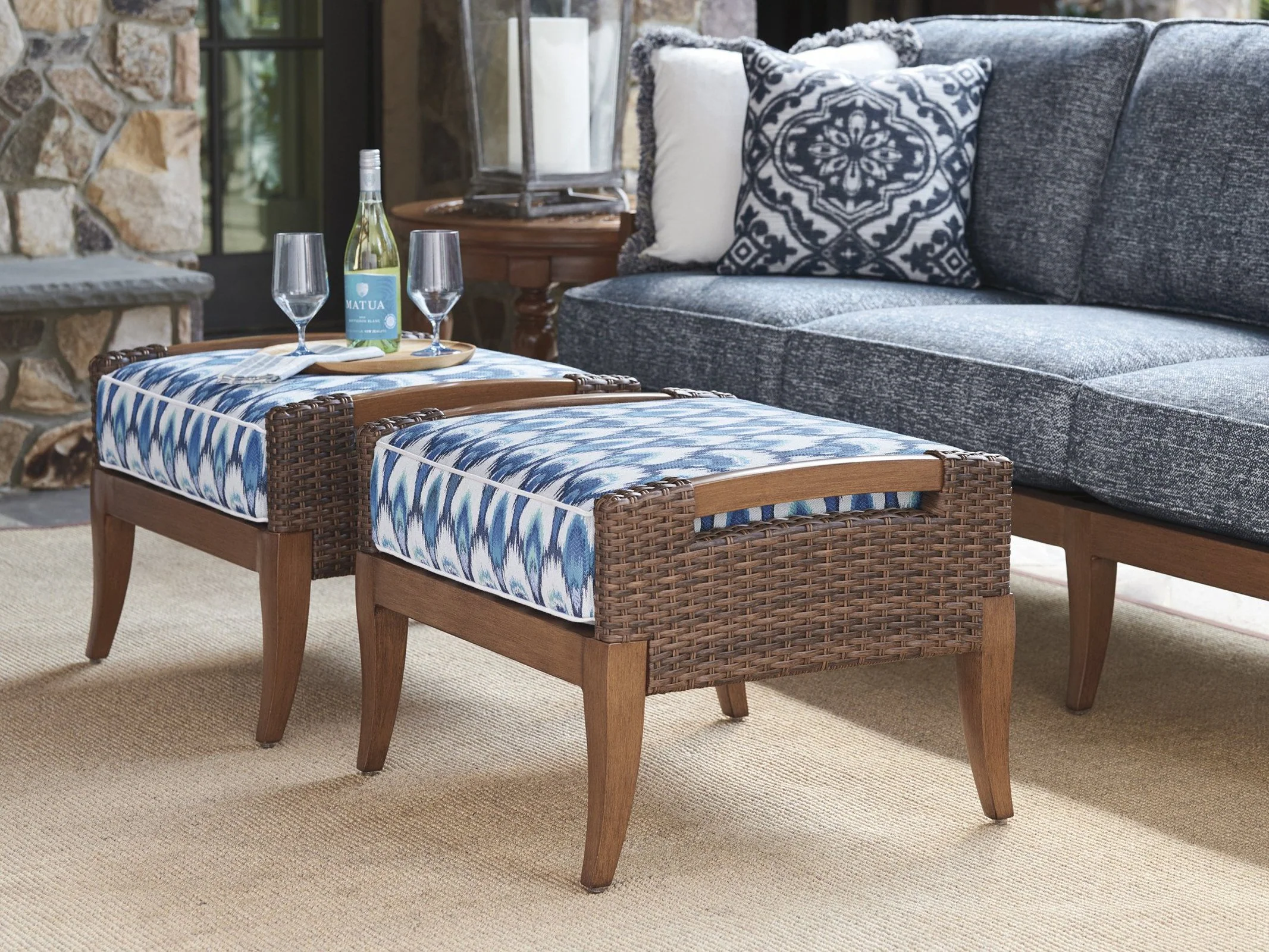 Tommy Bahama Outdoor Harbor Isle Ottoman - Image 2
