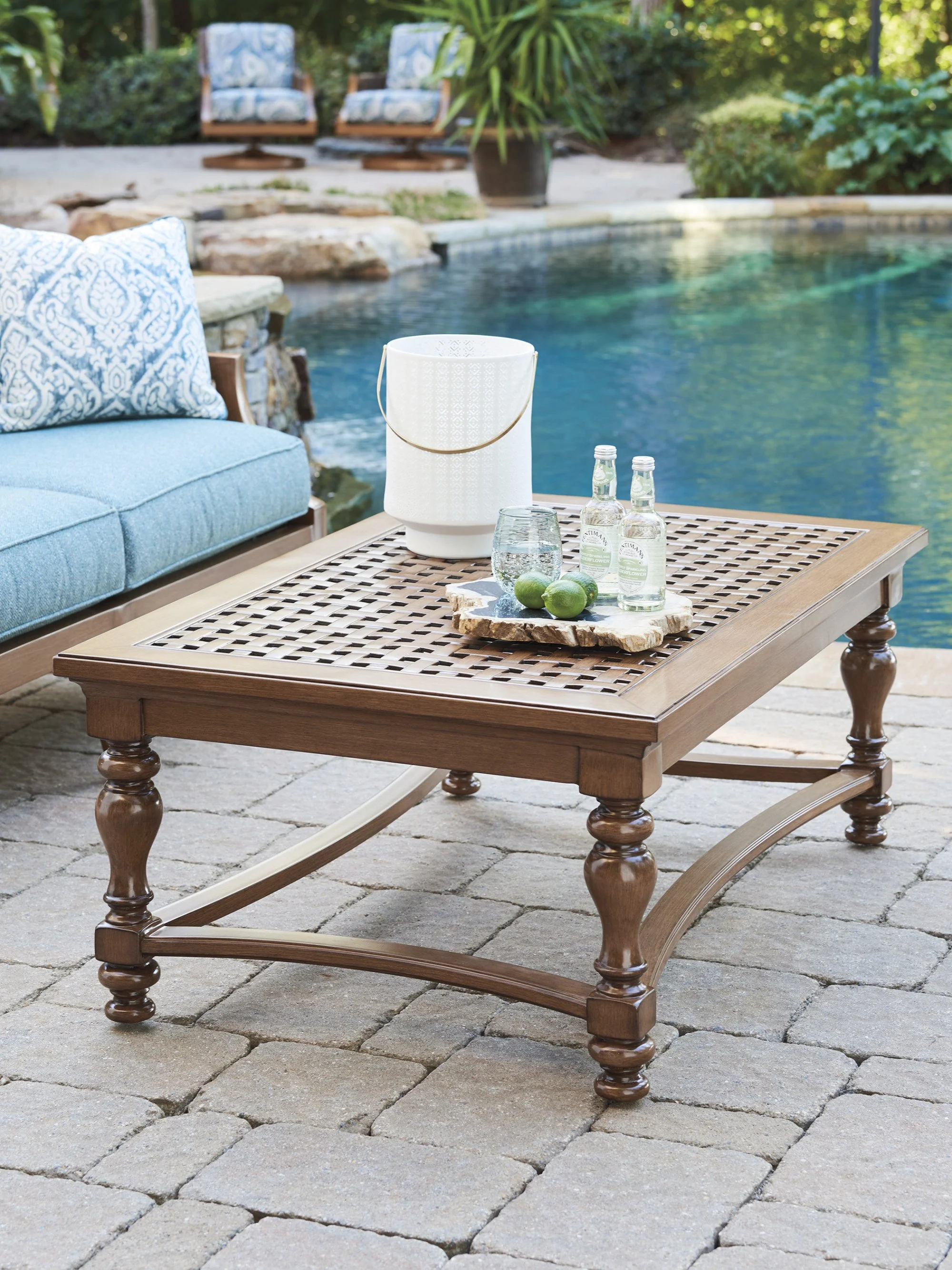 Tommy Bahama Outdoor Harbor Isle Rectangular Cocktail Table - Image 2