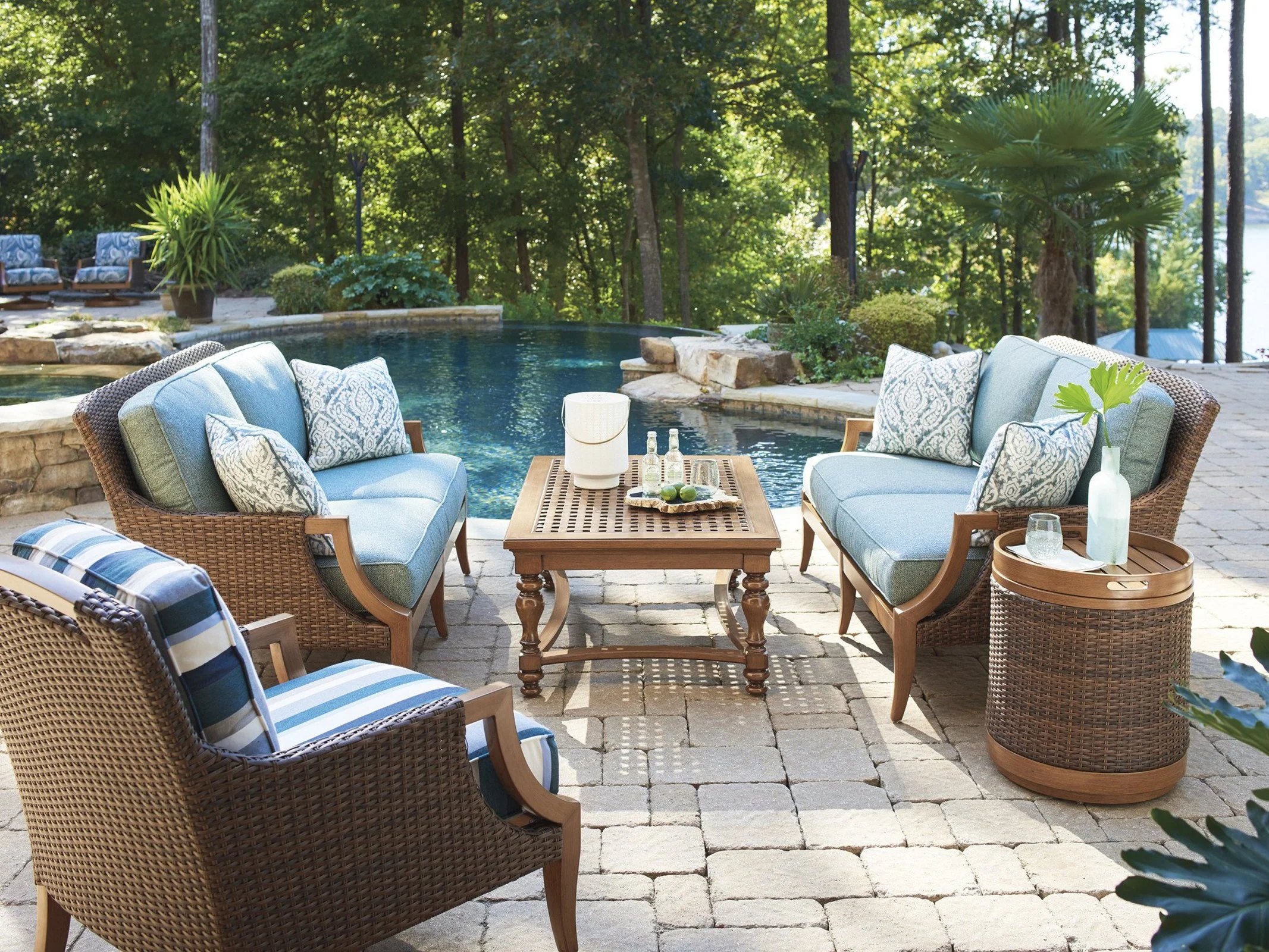Tommy Bahama Outdoor Harbor Isle Rectangular Cocktail Table - Image 3
