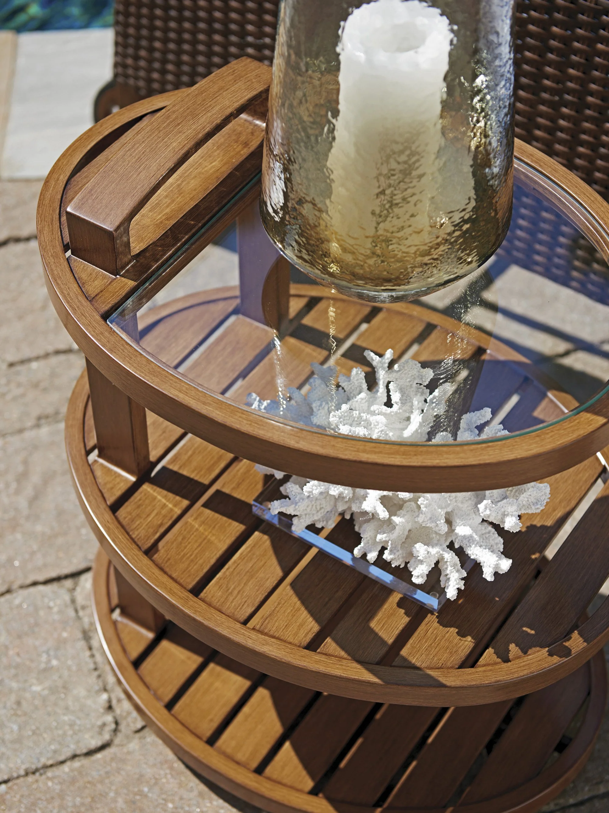 Tommy Bahama Outdoor Harbor Isle Tiered End Table - Image 3