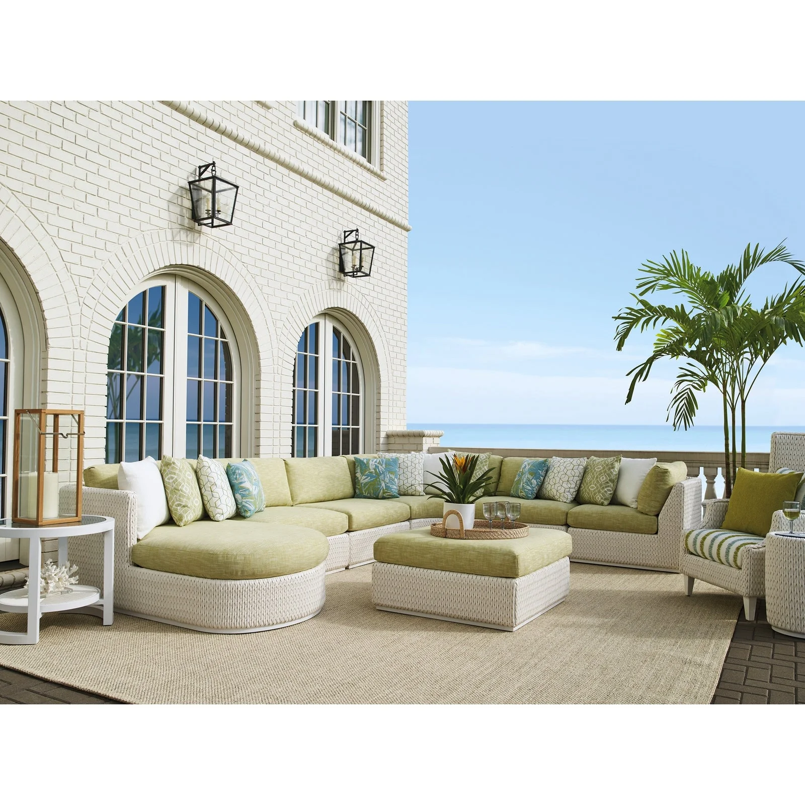 Tommy Bahama Outdoor Ocean Breeze Promenade Ottoman - 27" - Image 2
