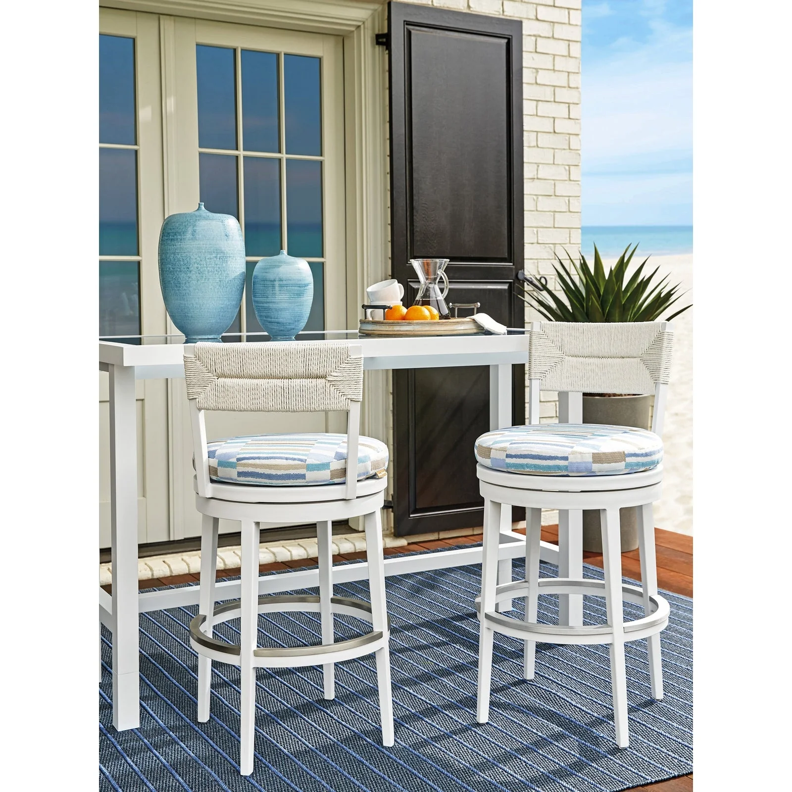 Tommy Bahama Outdoor Ocean Breeze Promenade Swivel Bar Stool - Image 2
