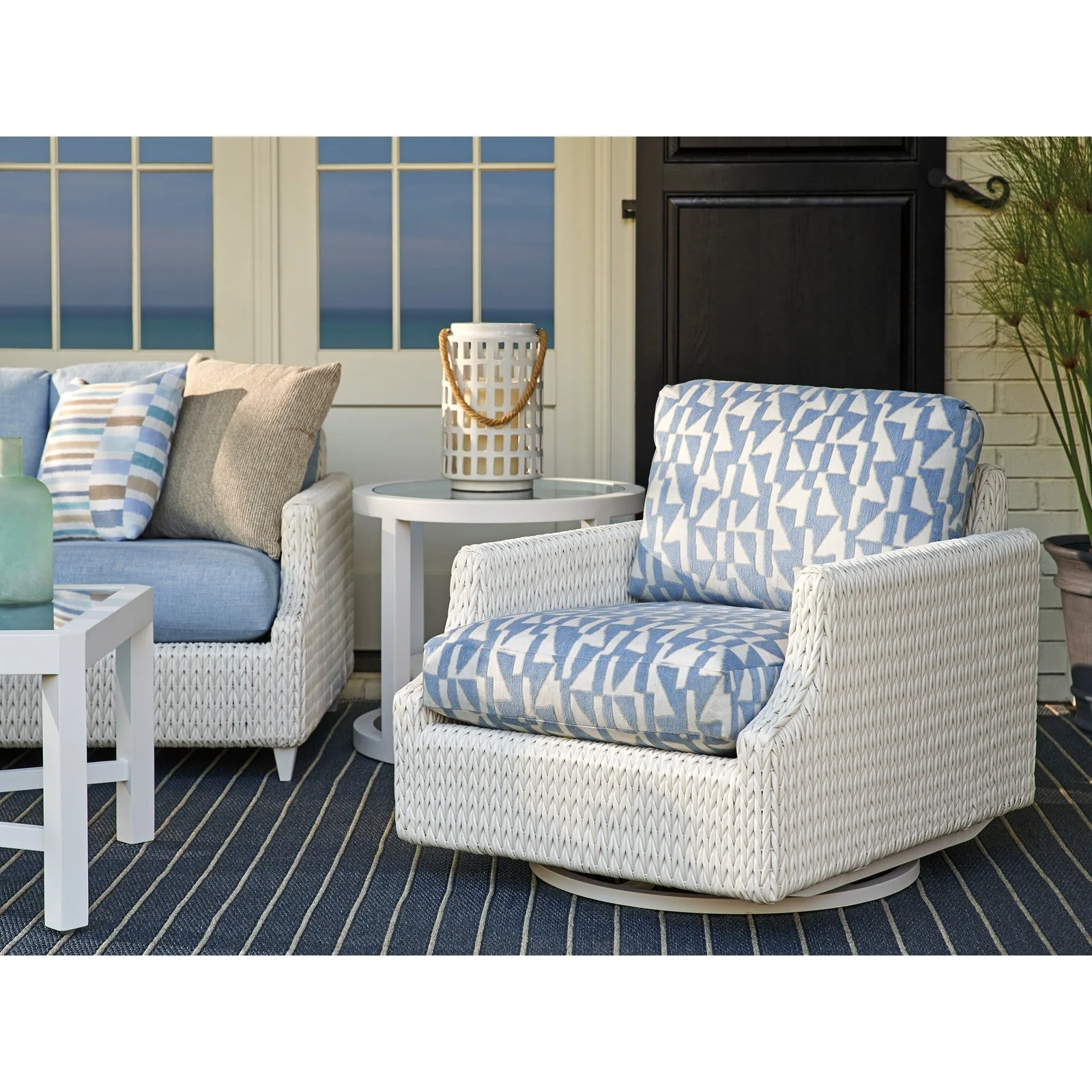 Tommy Bahama Outdoor Ocean Breeze Promenade Swivel Glider Lounge Chair - Image 2