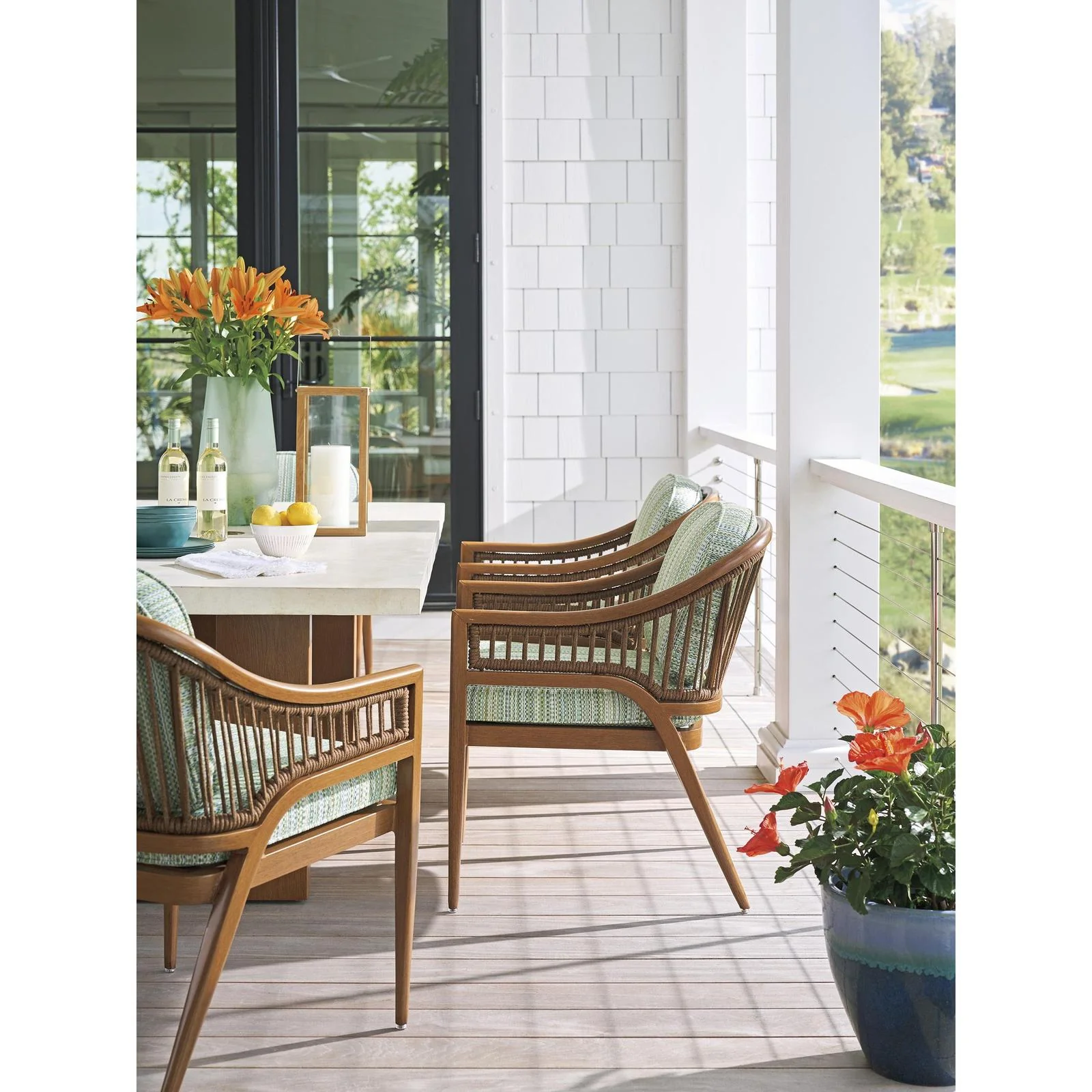 Tommy Bahama Outdoor Palm Desert Poolside Arm Dining Chair - Image 2
