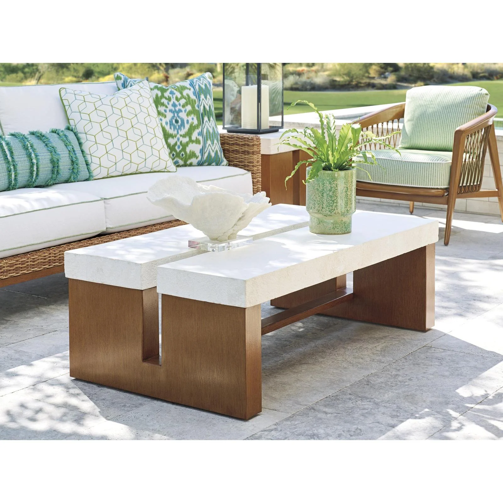 Tommy Bahama Outdoor Palm Desert Poolside Rectangular Cocktail Table - Image 2