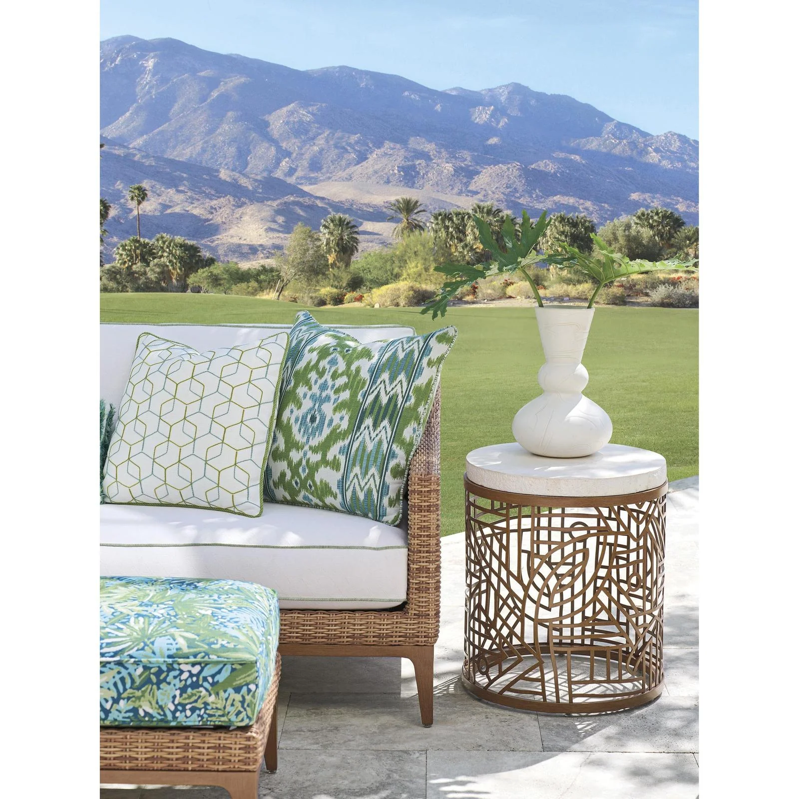 Tommy Bahama Outdoor Palm Desert Poolside Round End Table - Image 2