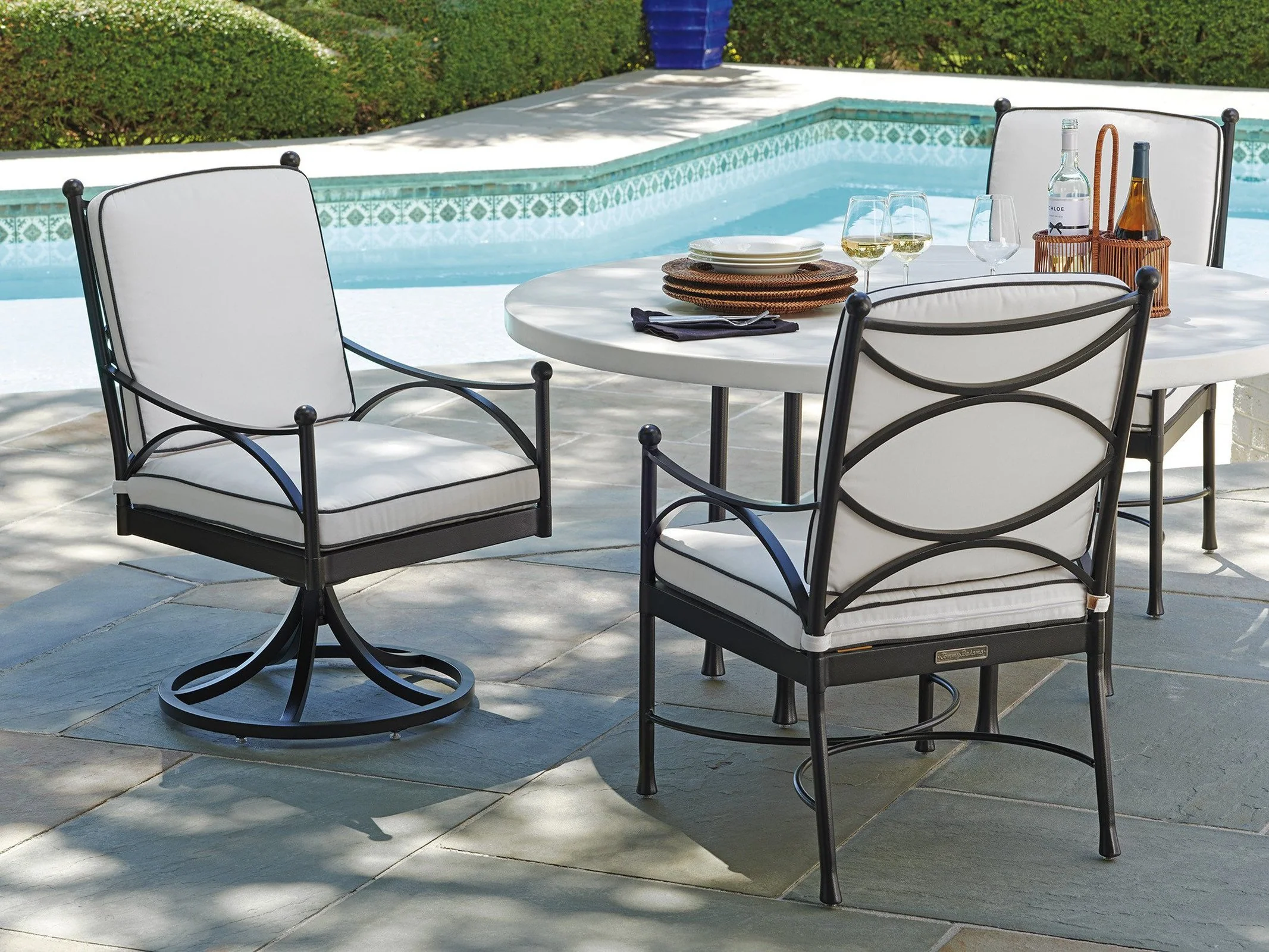 Tommy Bahama Outdoor Pavlova Swivel Rocker Dining Chair 3911 - Image 3