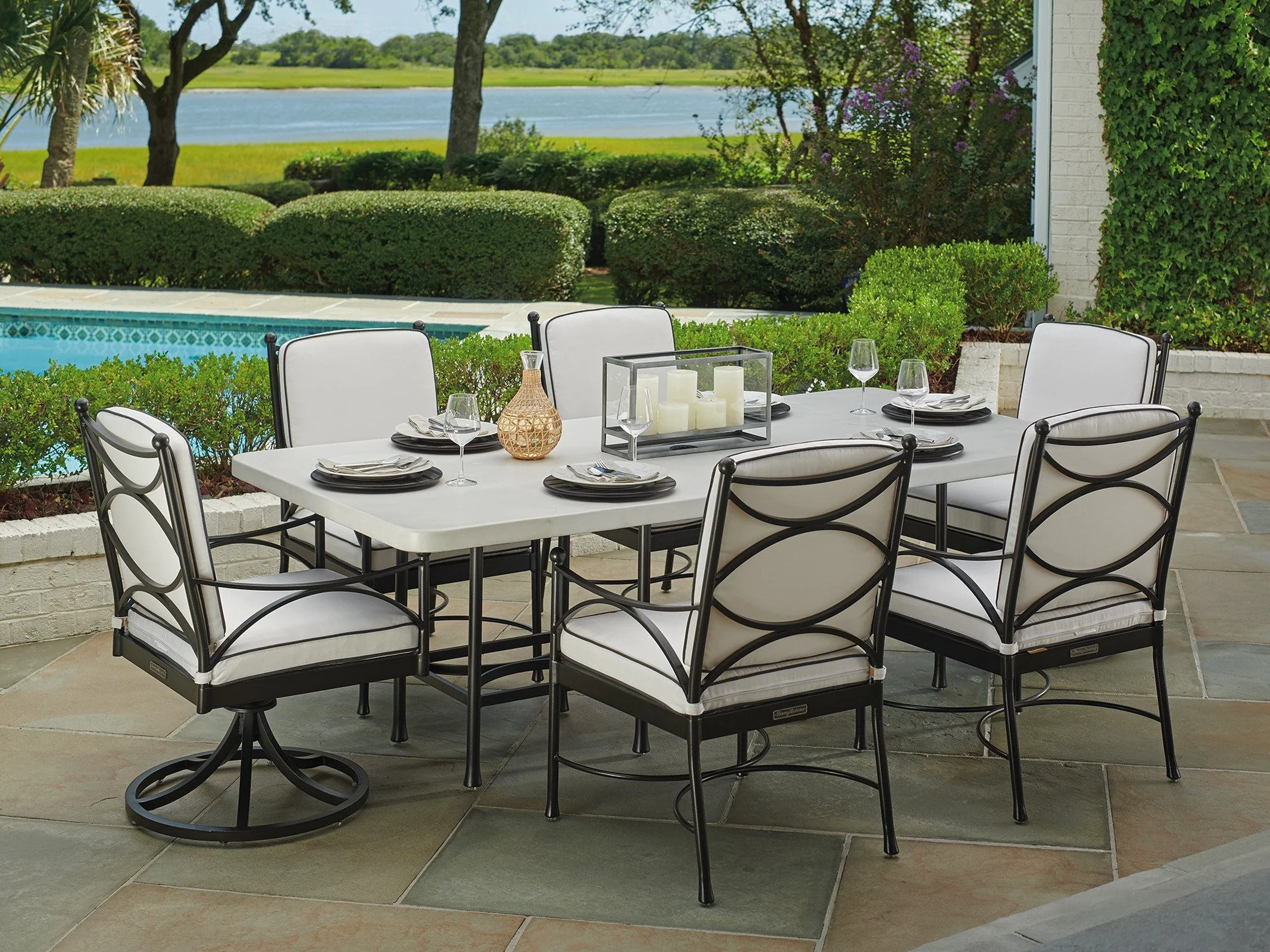 Tommy Bahama Outdoor Pavlova Swivel Rocker Dining Chair 3911 - Image 4