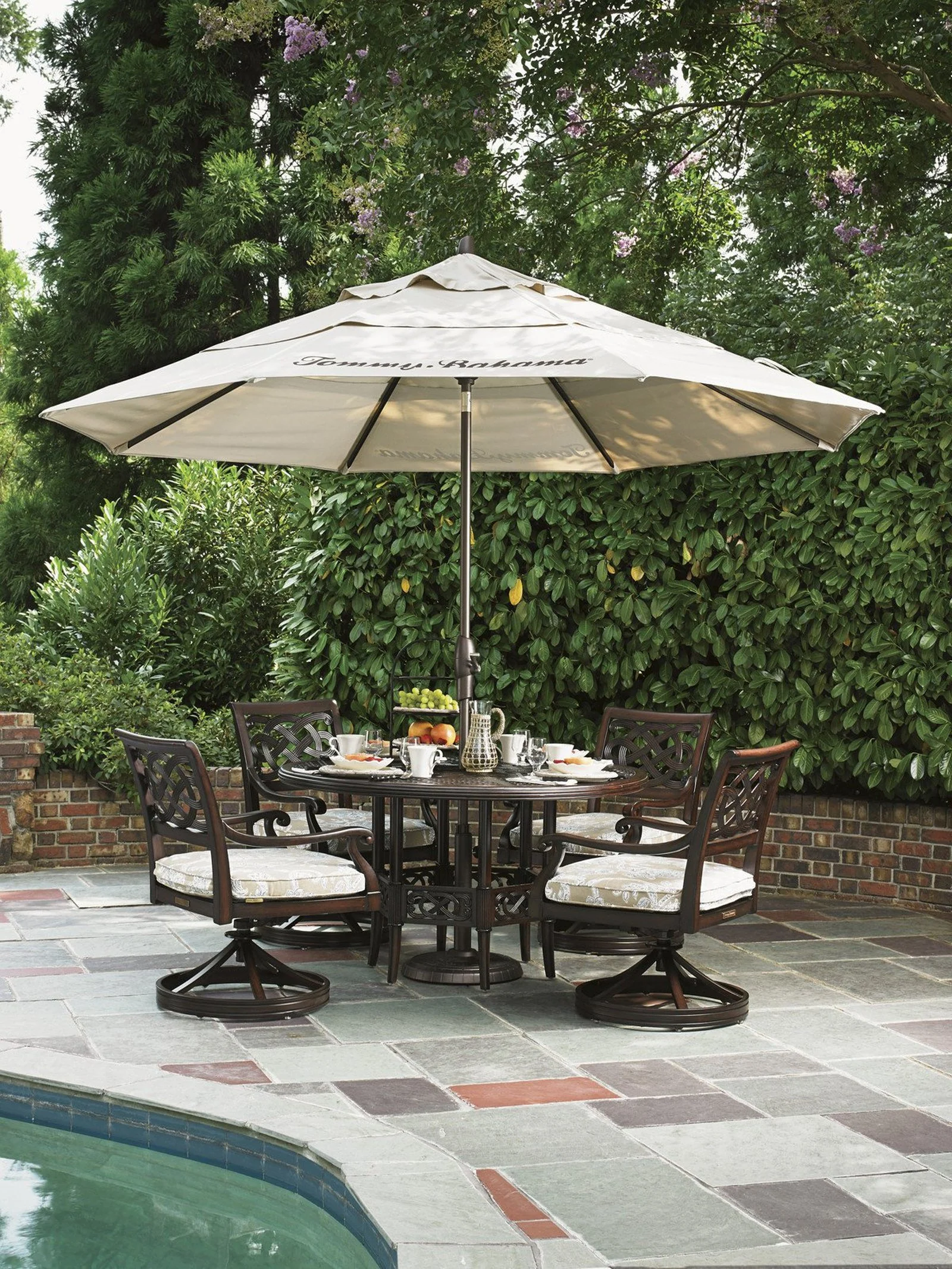 Tommy Bahama Outdoor Royal Kahala Black Sands Dining Table W/Cast Top - Image 2
