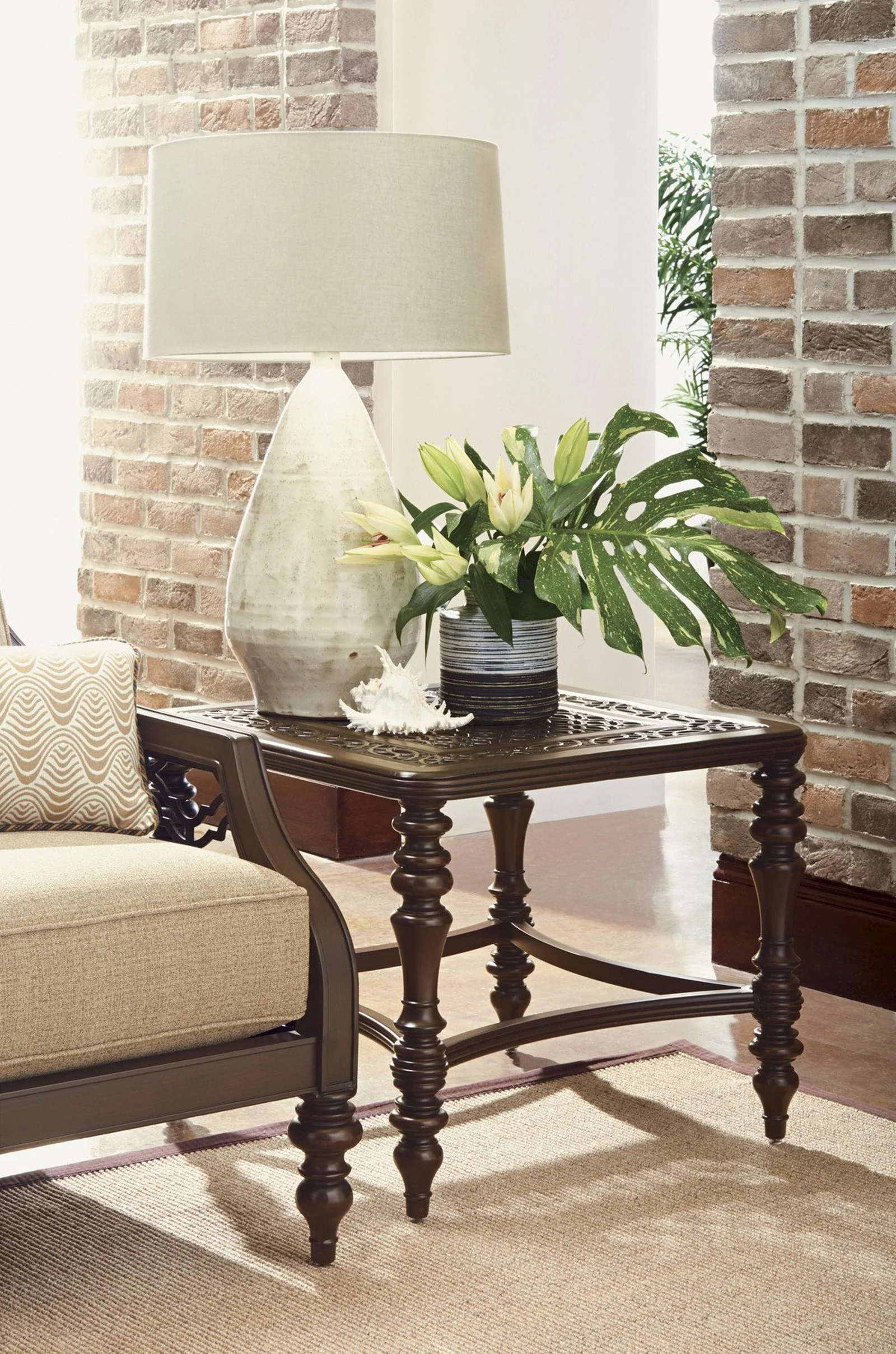 Tommy Bahama Outdoor Royal Kahala Black Sands Square End Table - Image 2