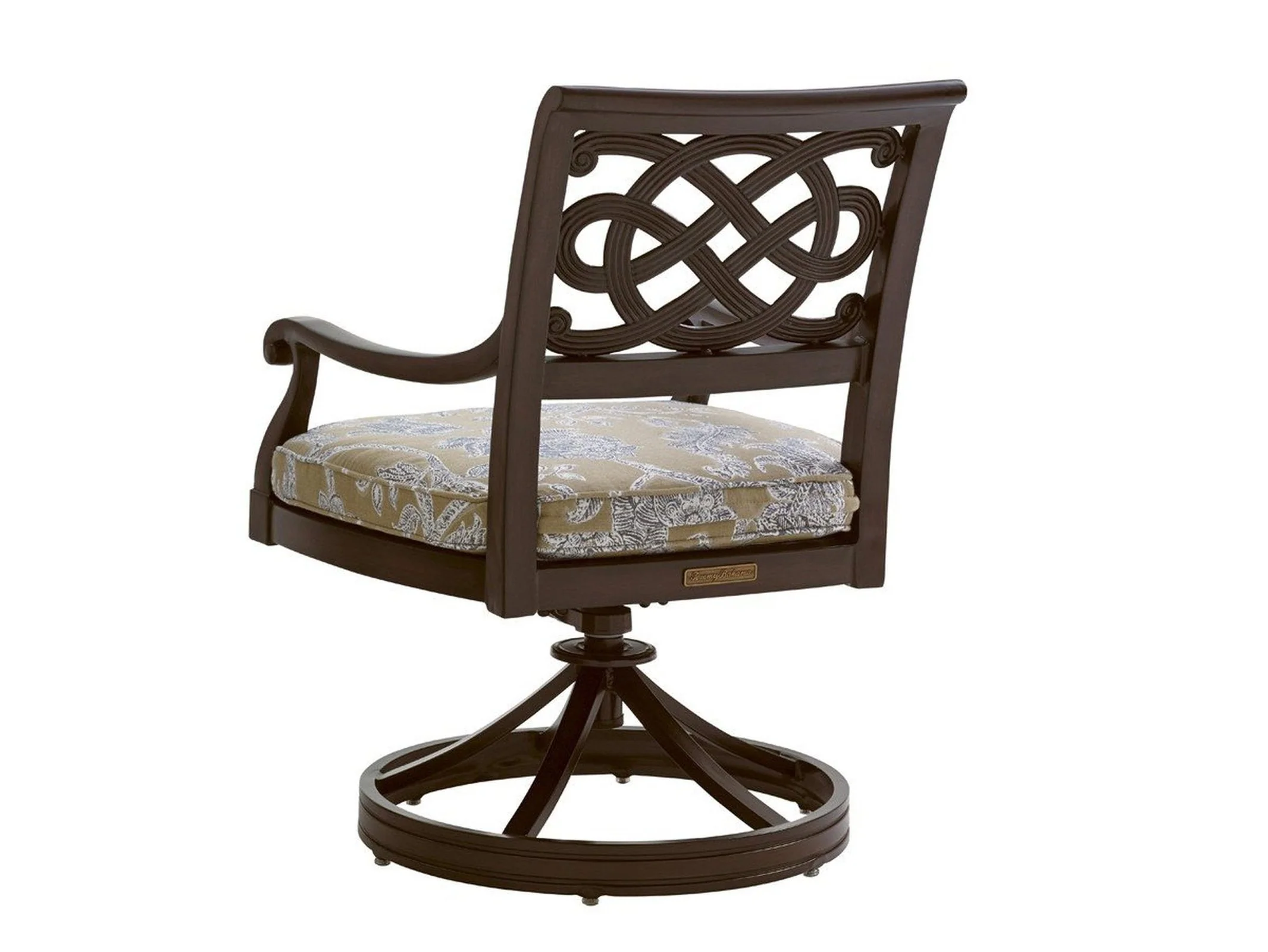 Tommy Bahama Outdoor Royal Kahala Black Sands Swivel Rocker Dining Chair - Image 4