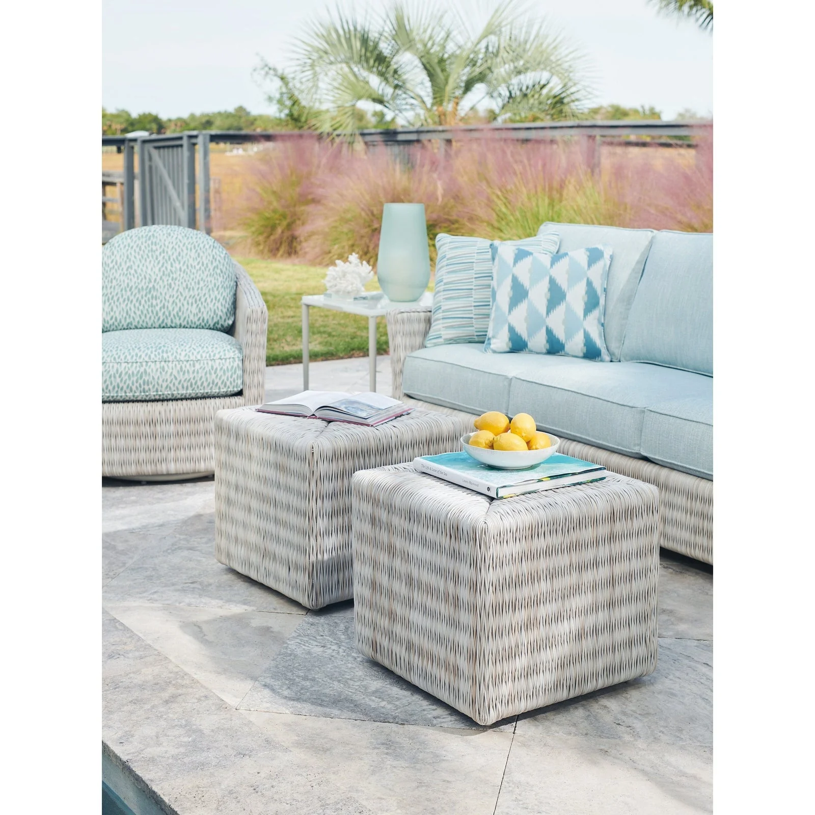 Tommy Bahama Outdoor Seabrook Cube Ottoman - Image 2
