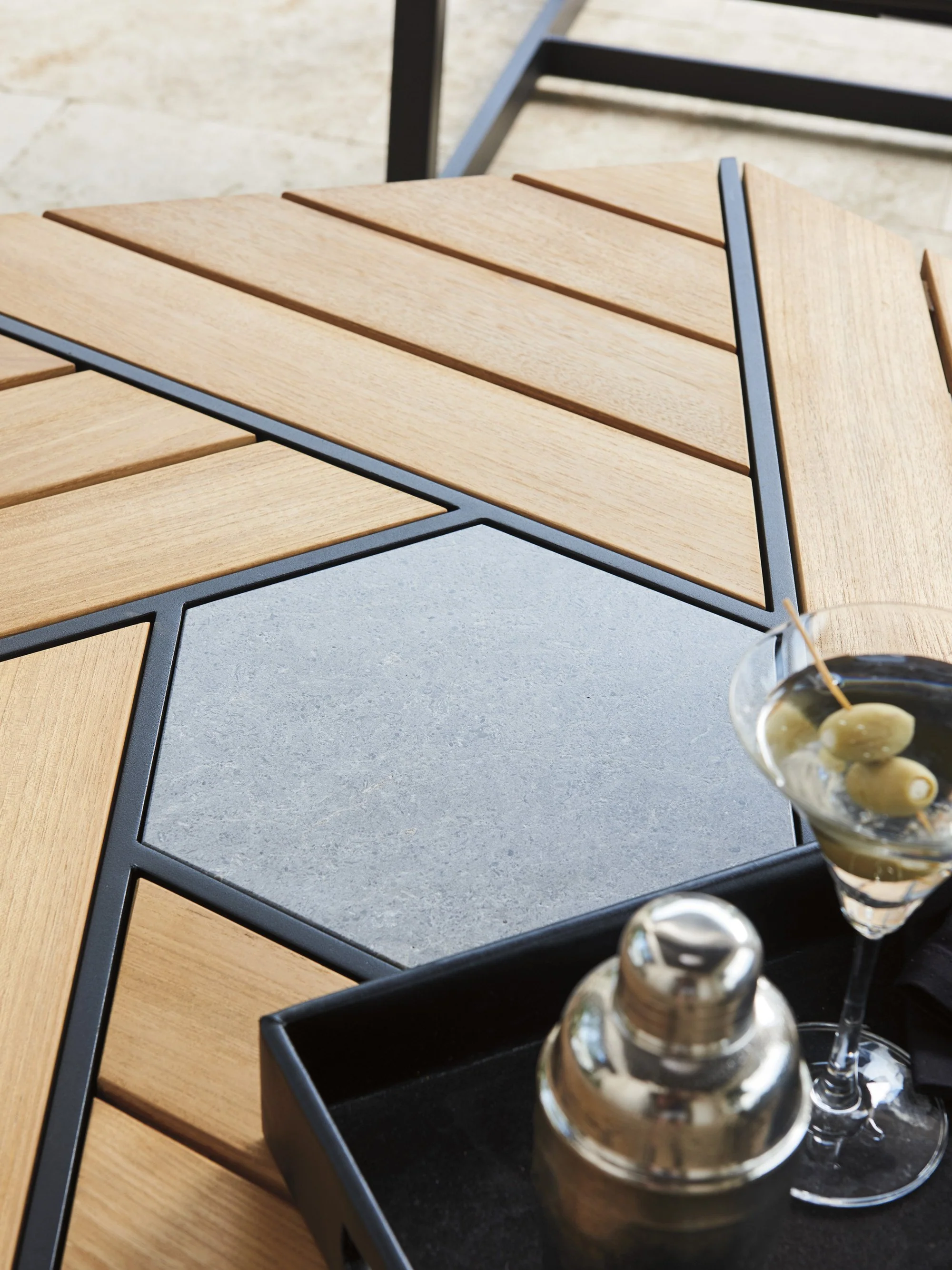 Tommy Bahama Outdoor South Beach Hexagonal Cocktail Table - Image 4