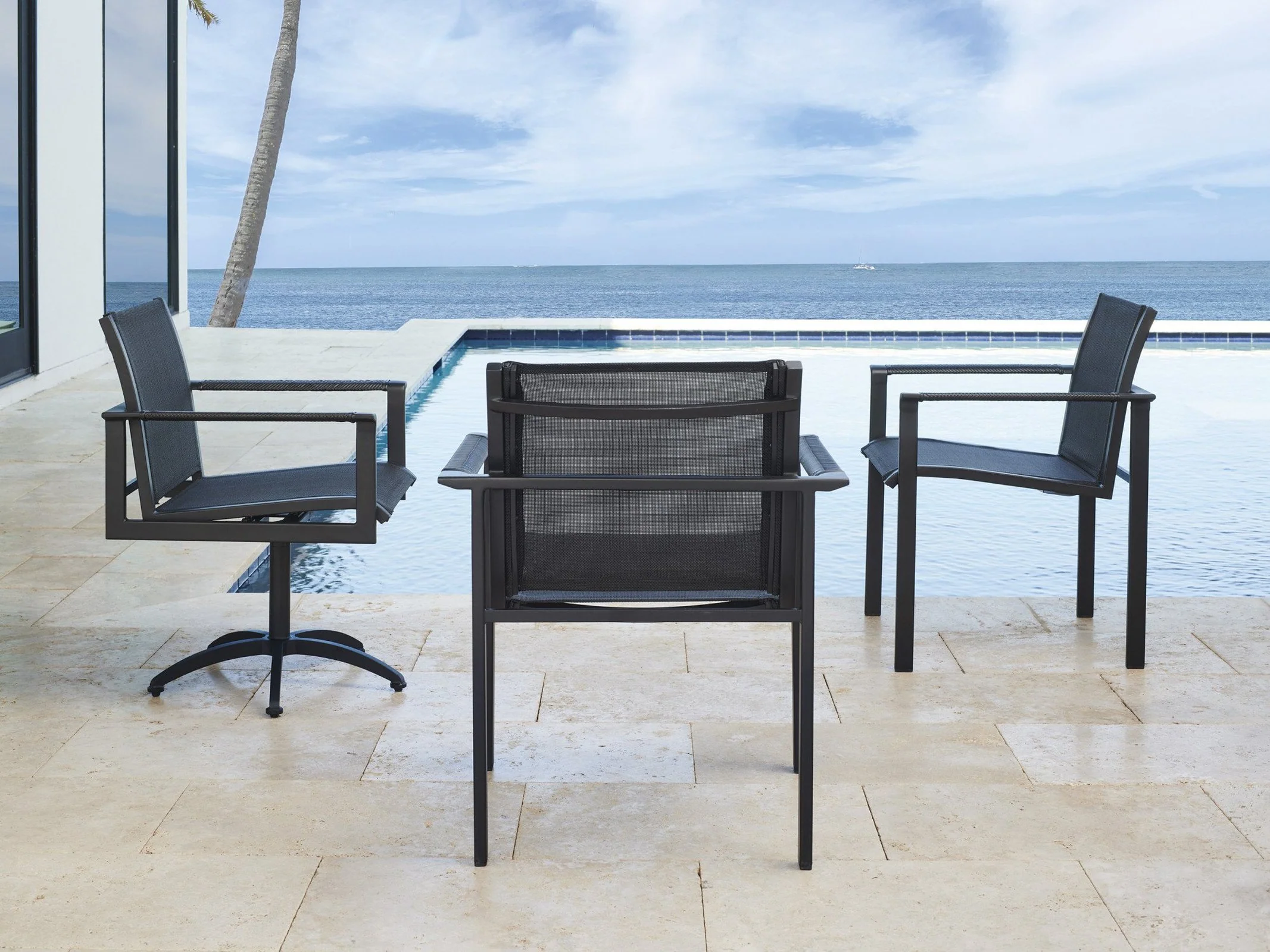 Tommy Bahama Outdoor South Beach Swivel Rocker Dining Chair - Image 2