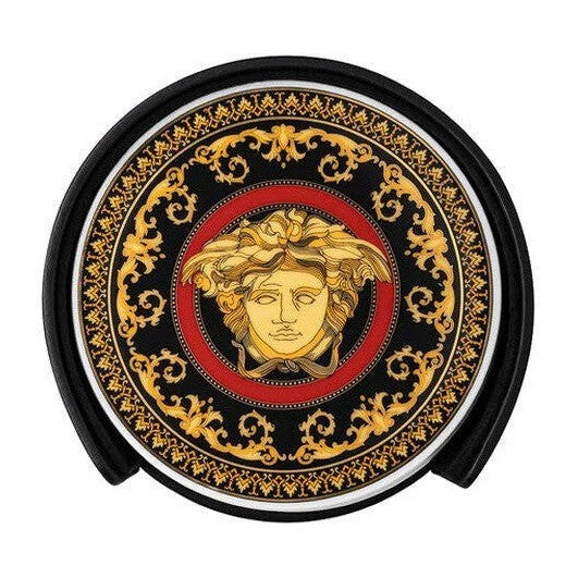 Versace Medusa Red Porcelain Coaster in Leather Box - Set of 4 - Image 2