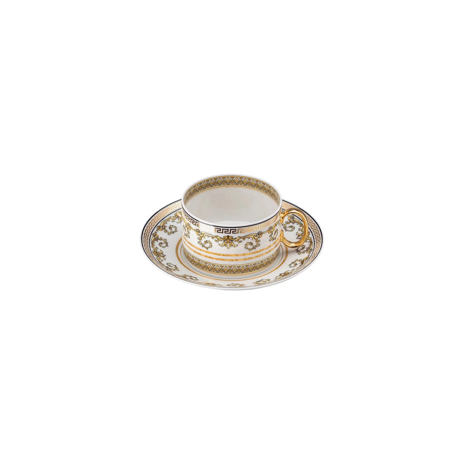 Versace Virtus Gala Tea Cup & Saucer in White - 6.25 Inch - Image 2