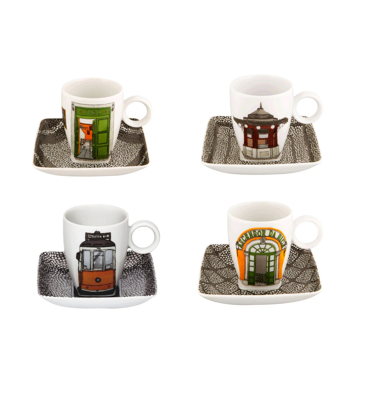 Vista Alegre Alma De Lisboa Cups & Saucers By Beatriz Lamanna - Set of 4 - Image 2
