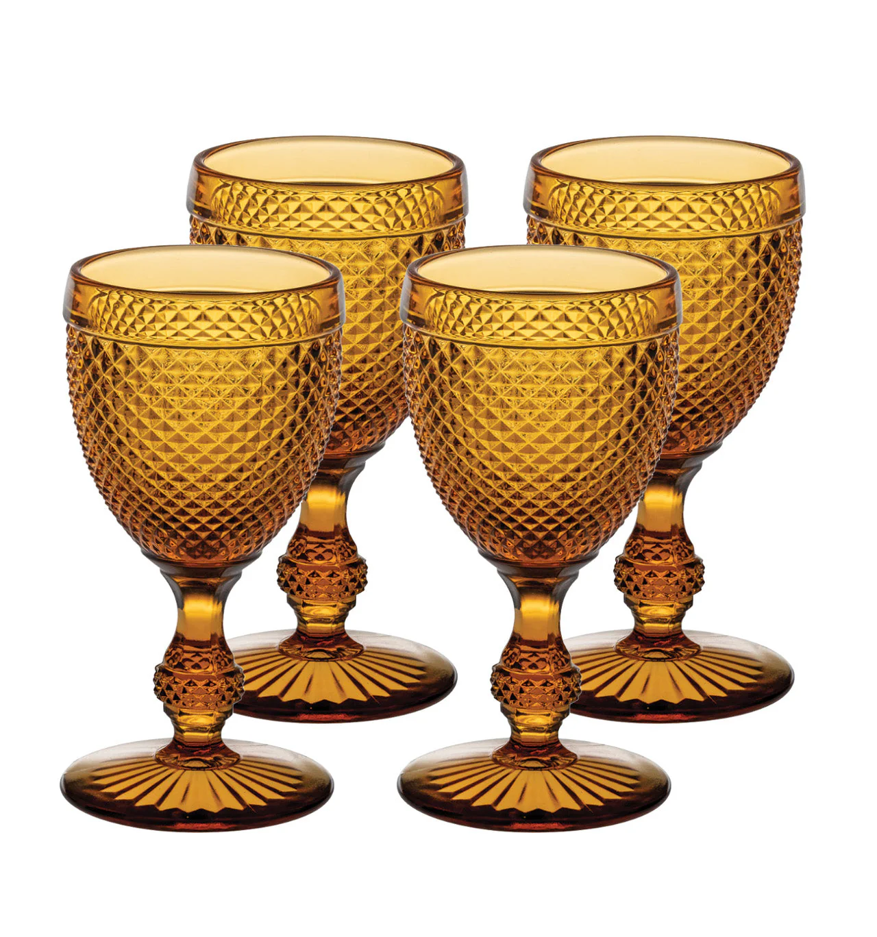 Vista Alegre Bicos Ambar Water Goblets Ambar - Set of 4 - Image 2