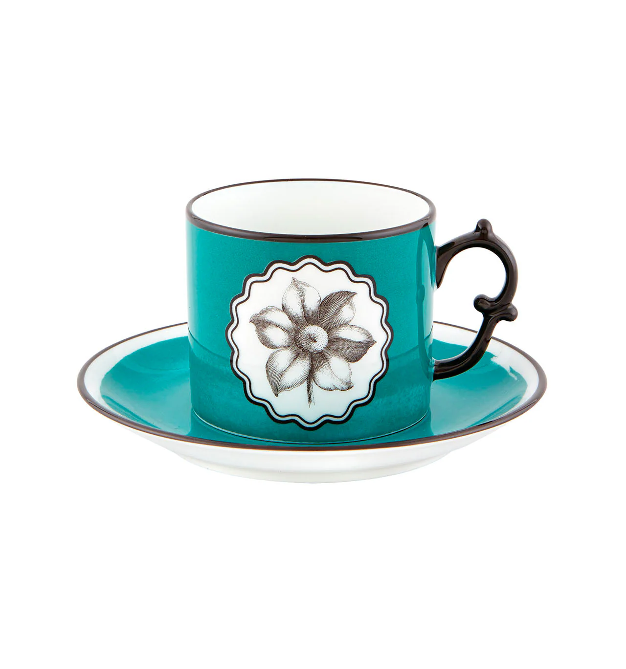 Vista Alegre Christian Lacroix - Herbariae Tea Cup And Saucer Peacock By Christian Lacroix