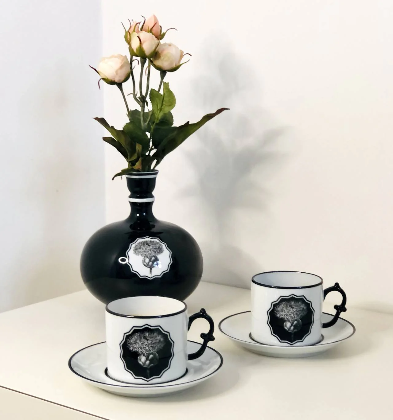 Vista Alegre Christian Lacroix - Herbariae Tea Cups And Saucer White By Christian Lacroix - Set of 2 - Image 2