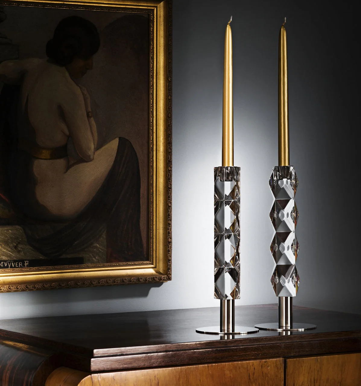 Vista Alegre Diamanti Candlestick with Metal Foot - Image 2