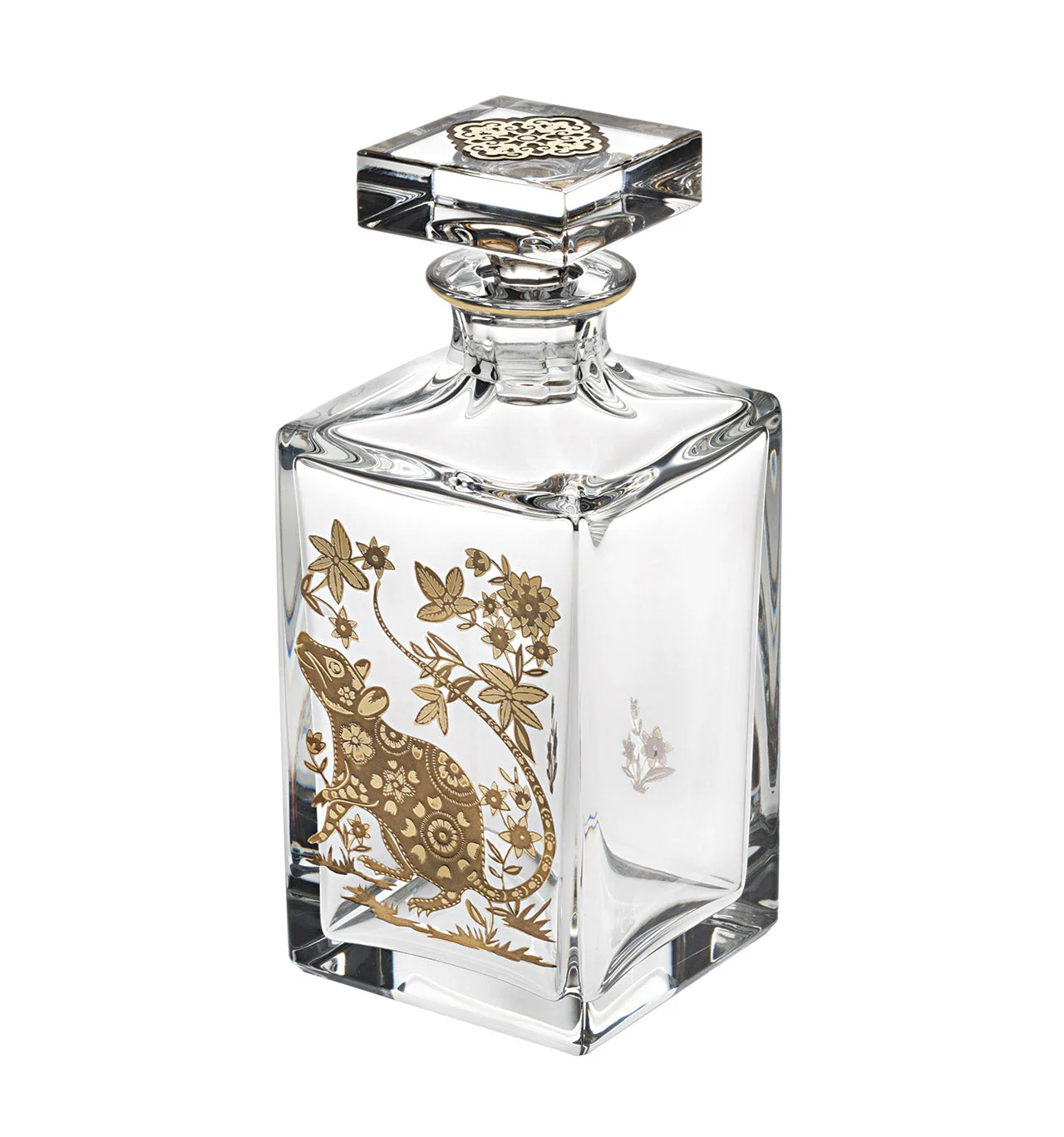 Vista Alegre Golden Whisky Decanter with Gold Rat - Image 2