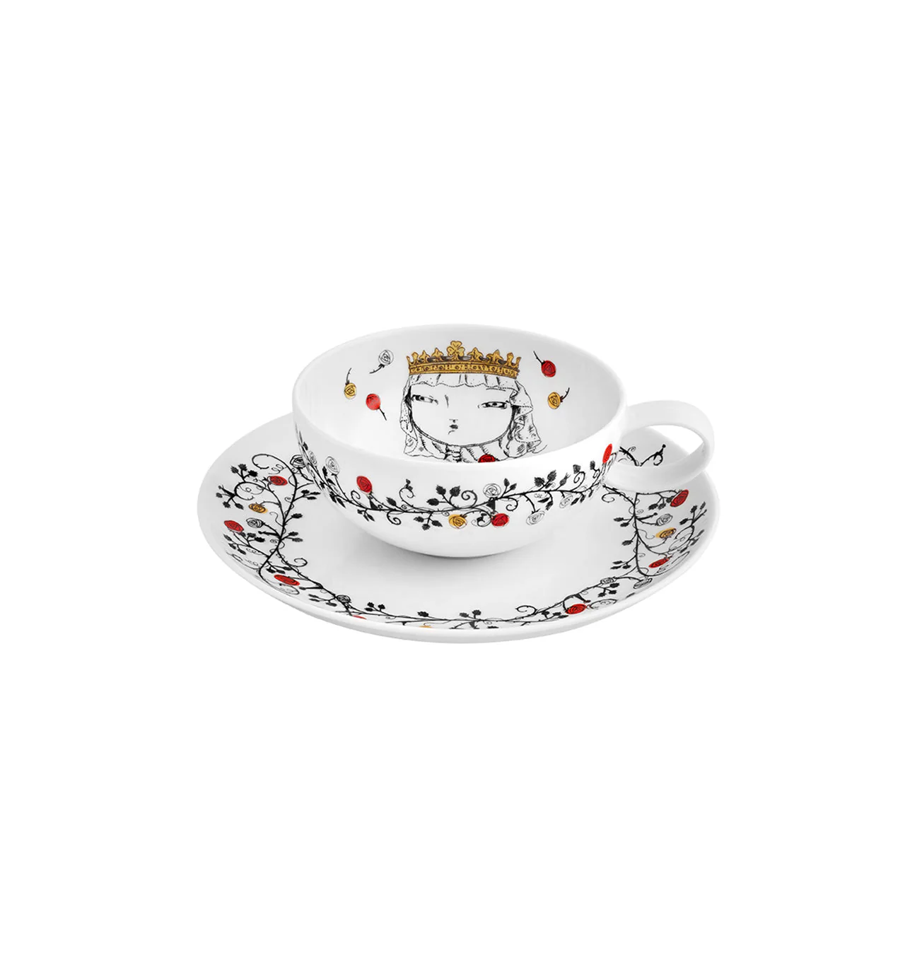 Vista Alegre Rainhas De Portugal Tea Cup and Saucers - Set of 6 - Image 4