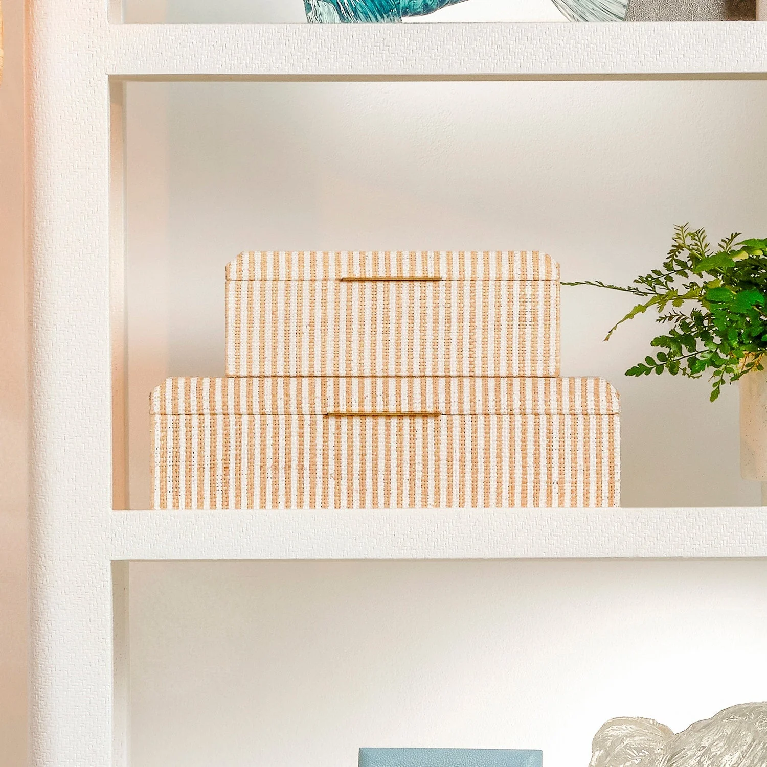 Winslow Striped Raffia Box - Set of 2 - Image 10