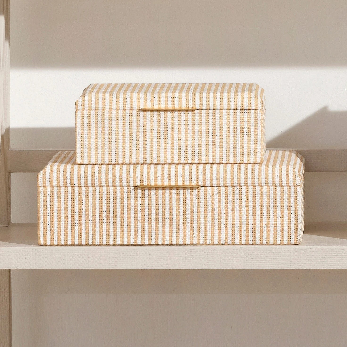 Winslow Striped Raffia Box - Set of 2 - Image 8