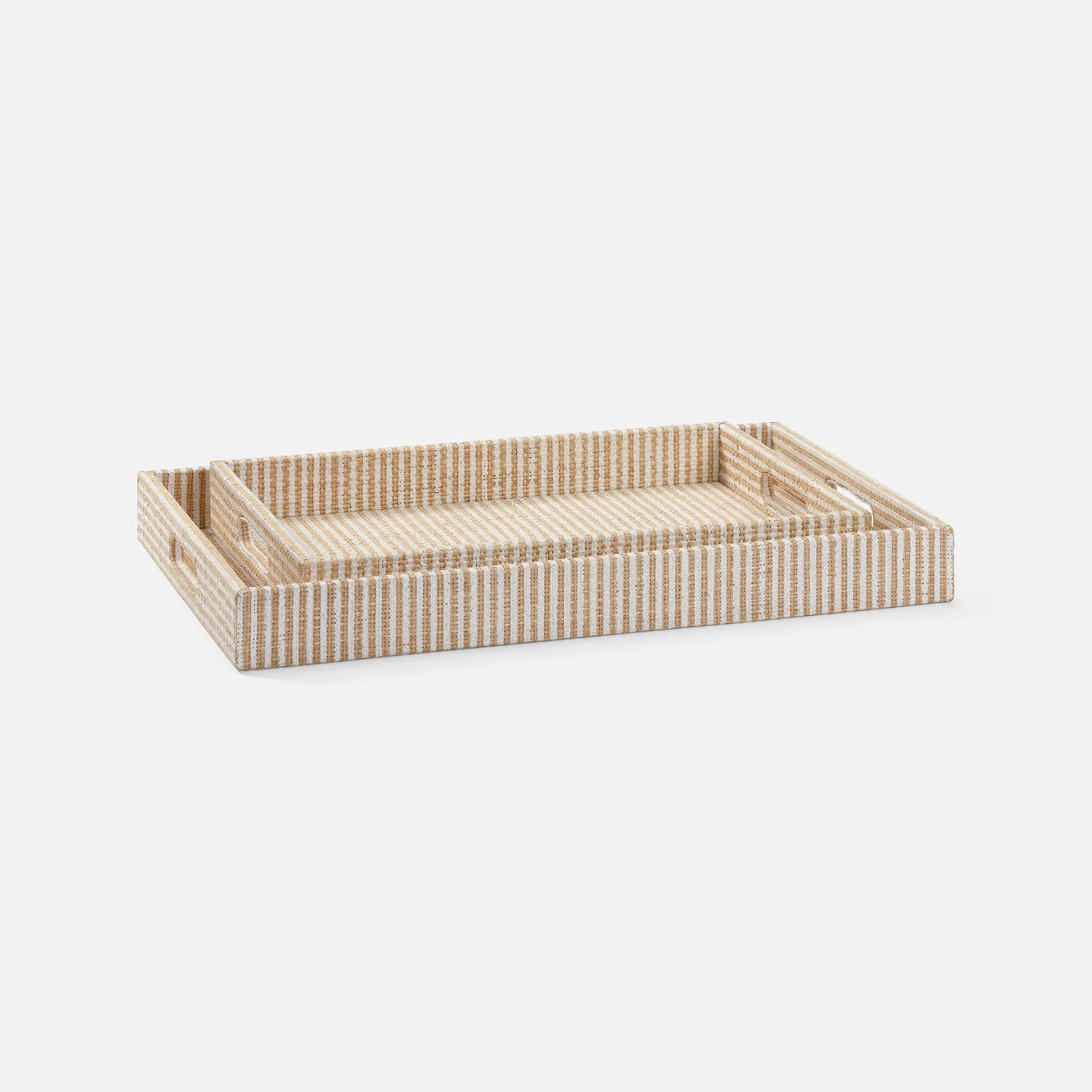 Winslow Striped Raffia Tray - Set of 2 - Image 14