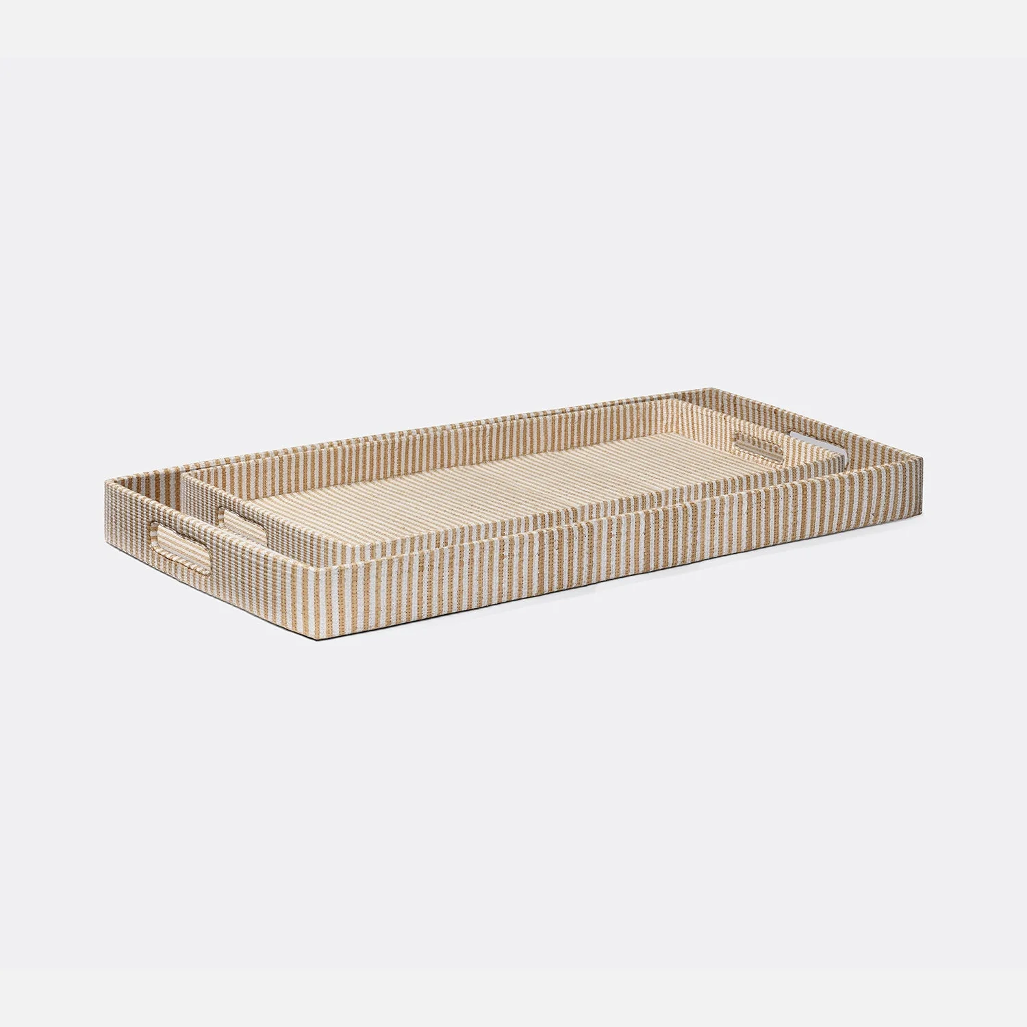 Winslow Striped Raffia Tray - Set of 2 - Image 4